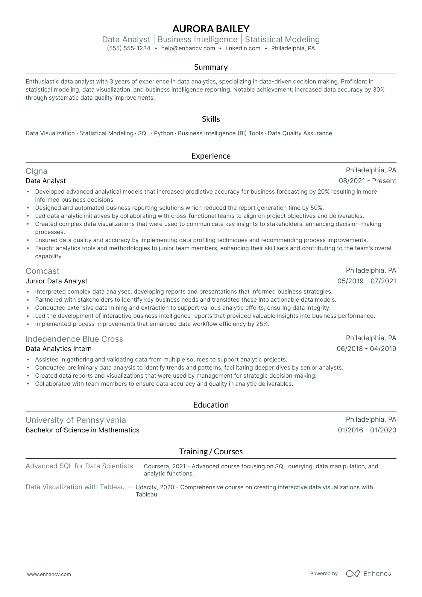 Data Analytics Consultant Resume Example Resume Example