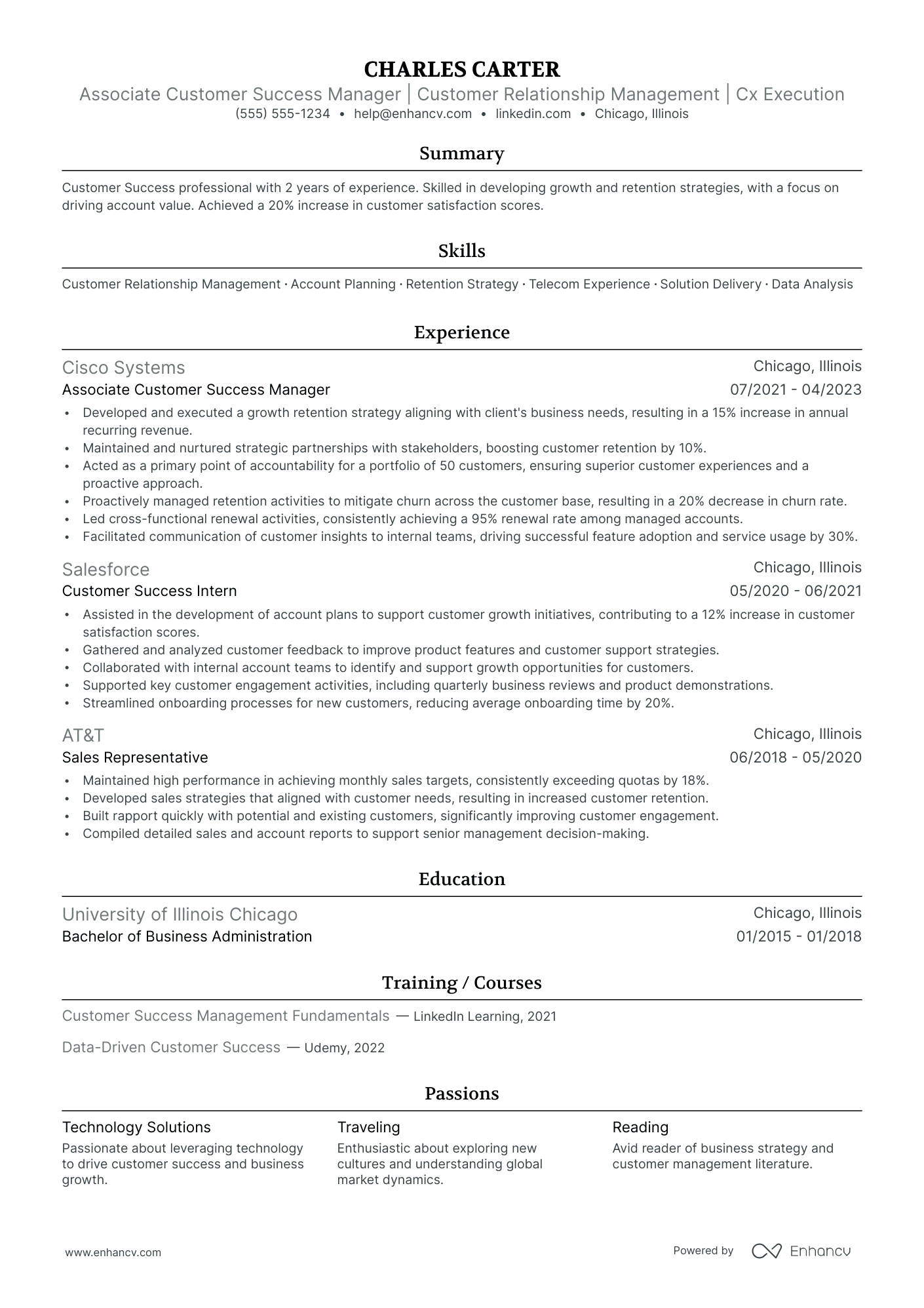 Associate Customer Relationship Manager resume example