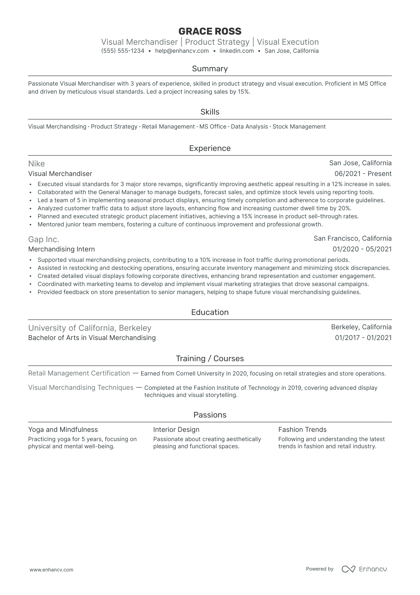 Fashion Sales Associate resume example