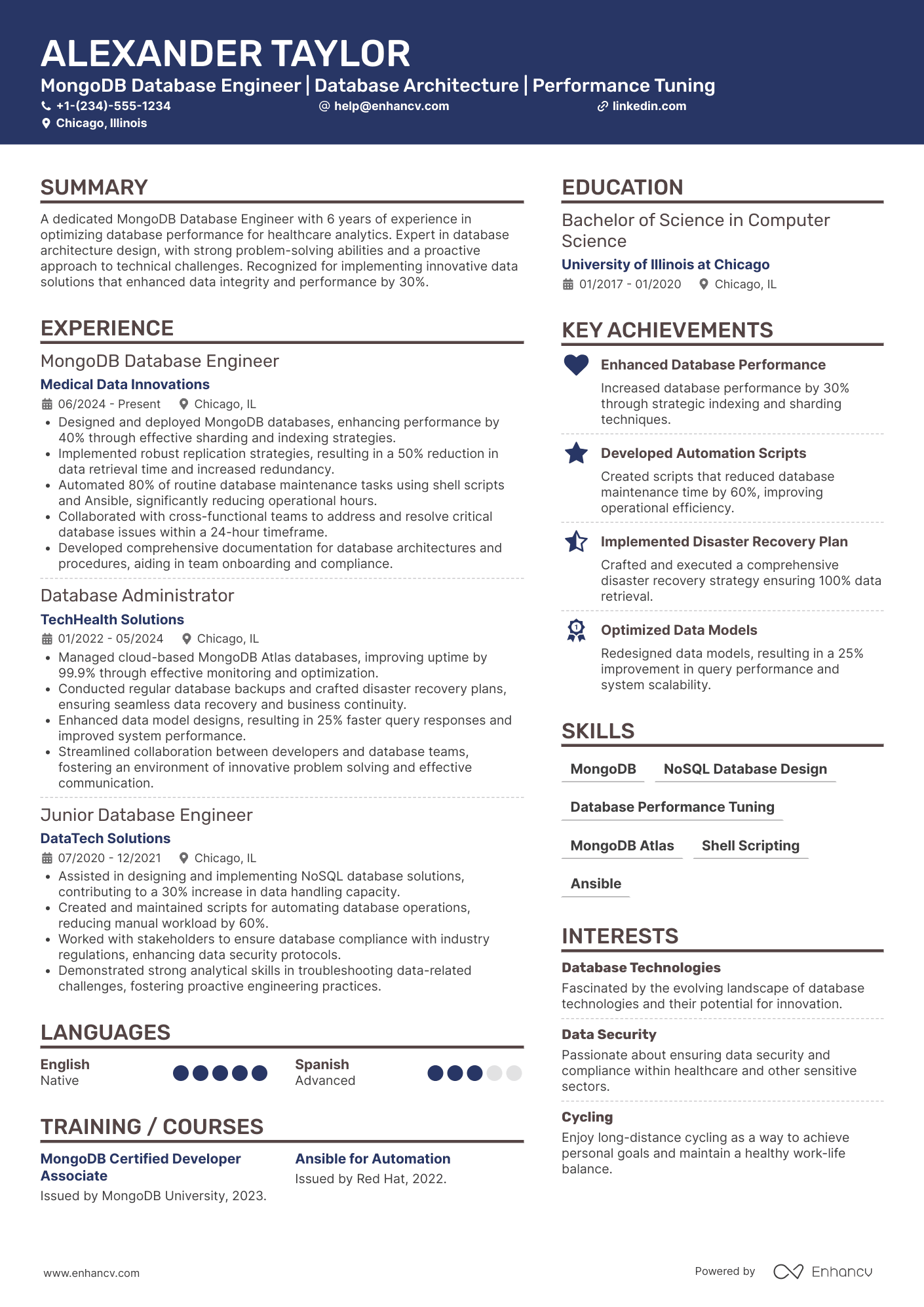 MongoDB resume example