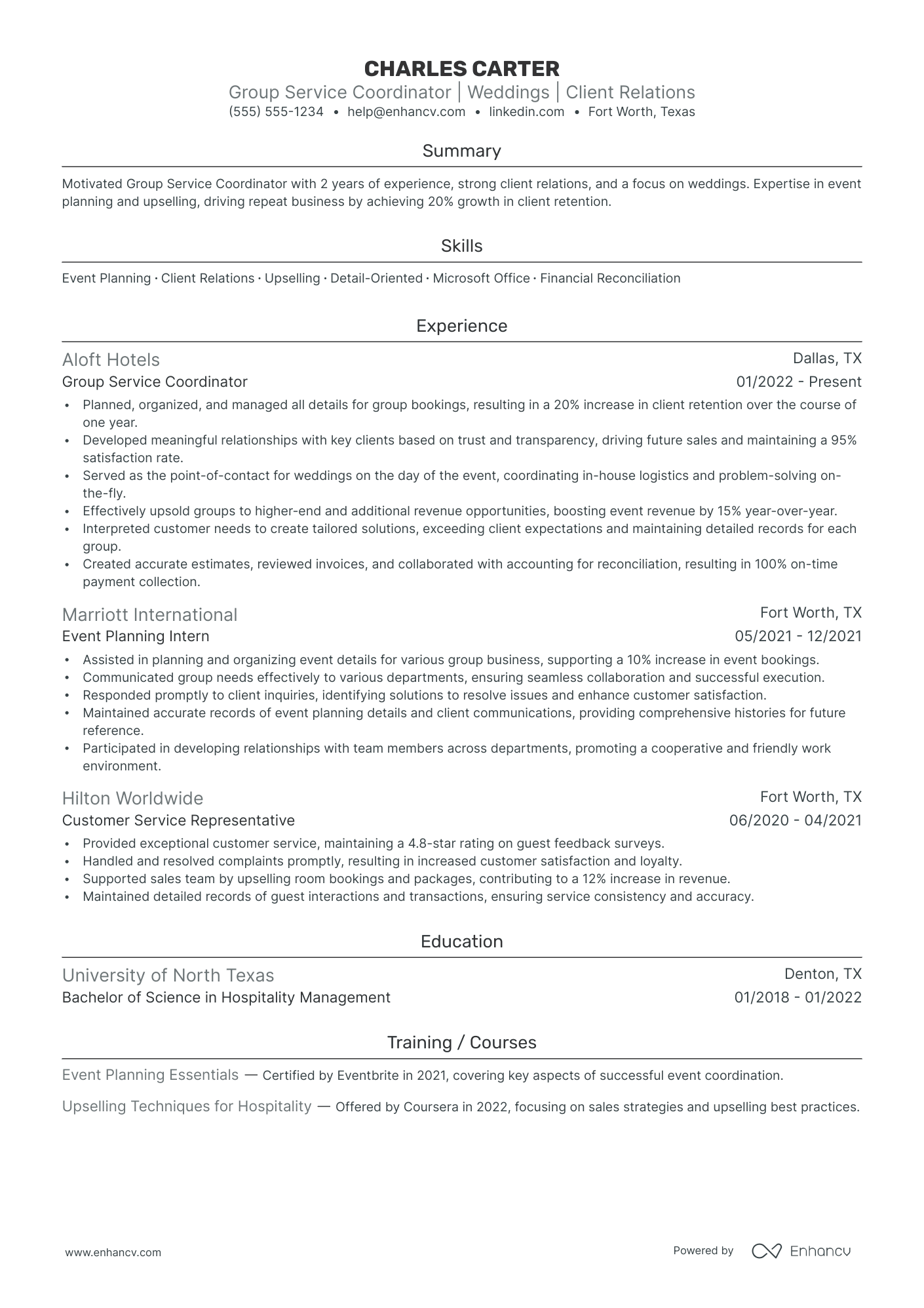 Catering Service Coordinator Resume Example Resume Example