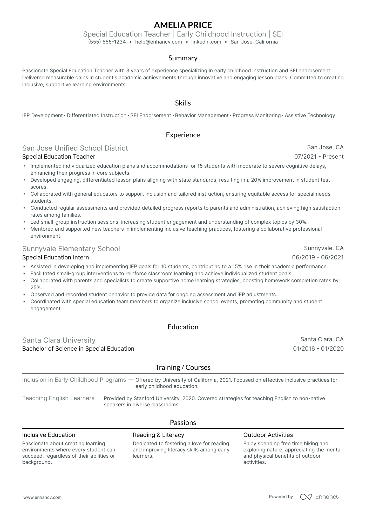 Early Childhood Special Education Teacher Resume Example Resume Example