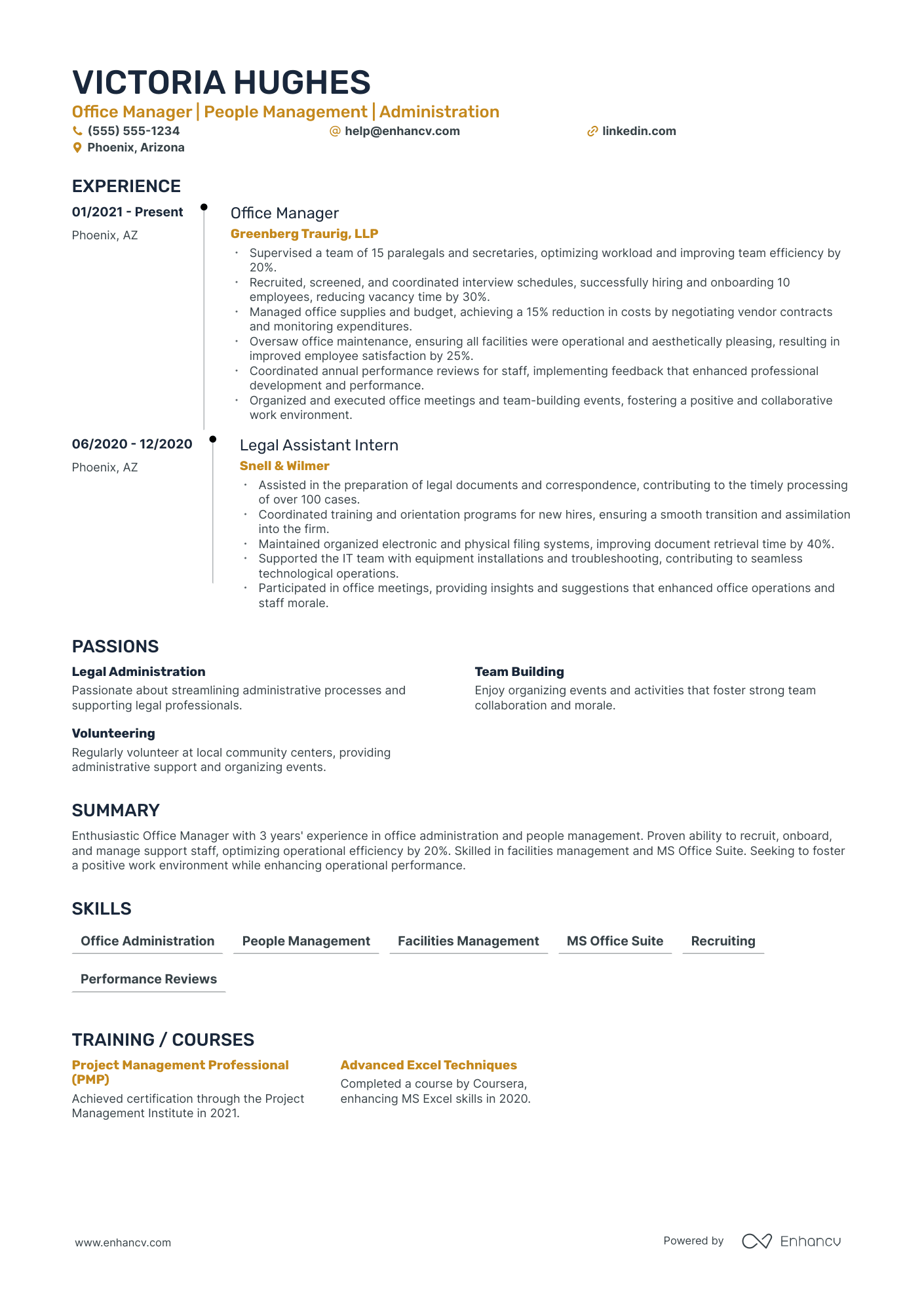 Regional Office Manager resume example