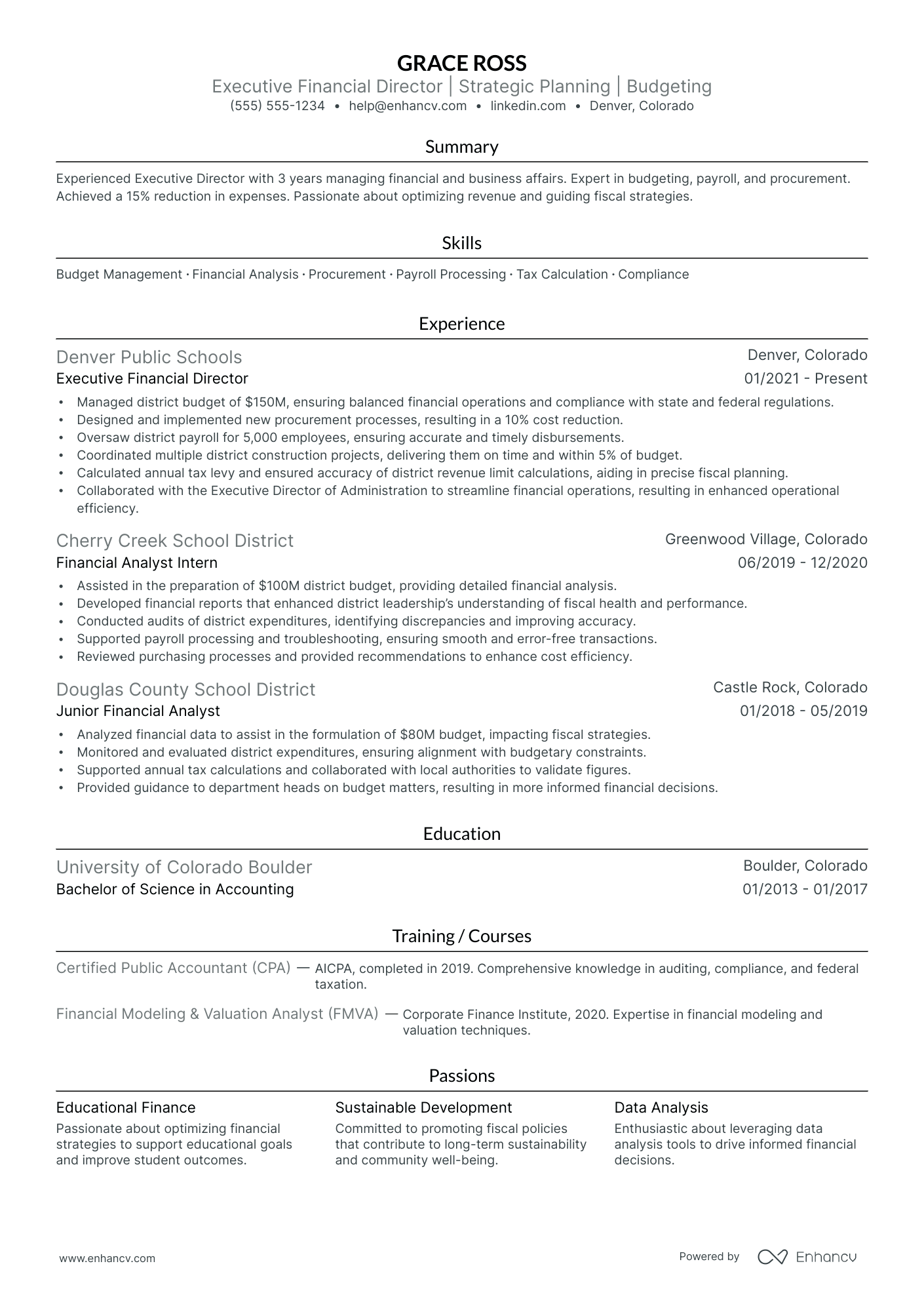 Business Support Executive resume example