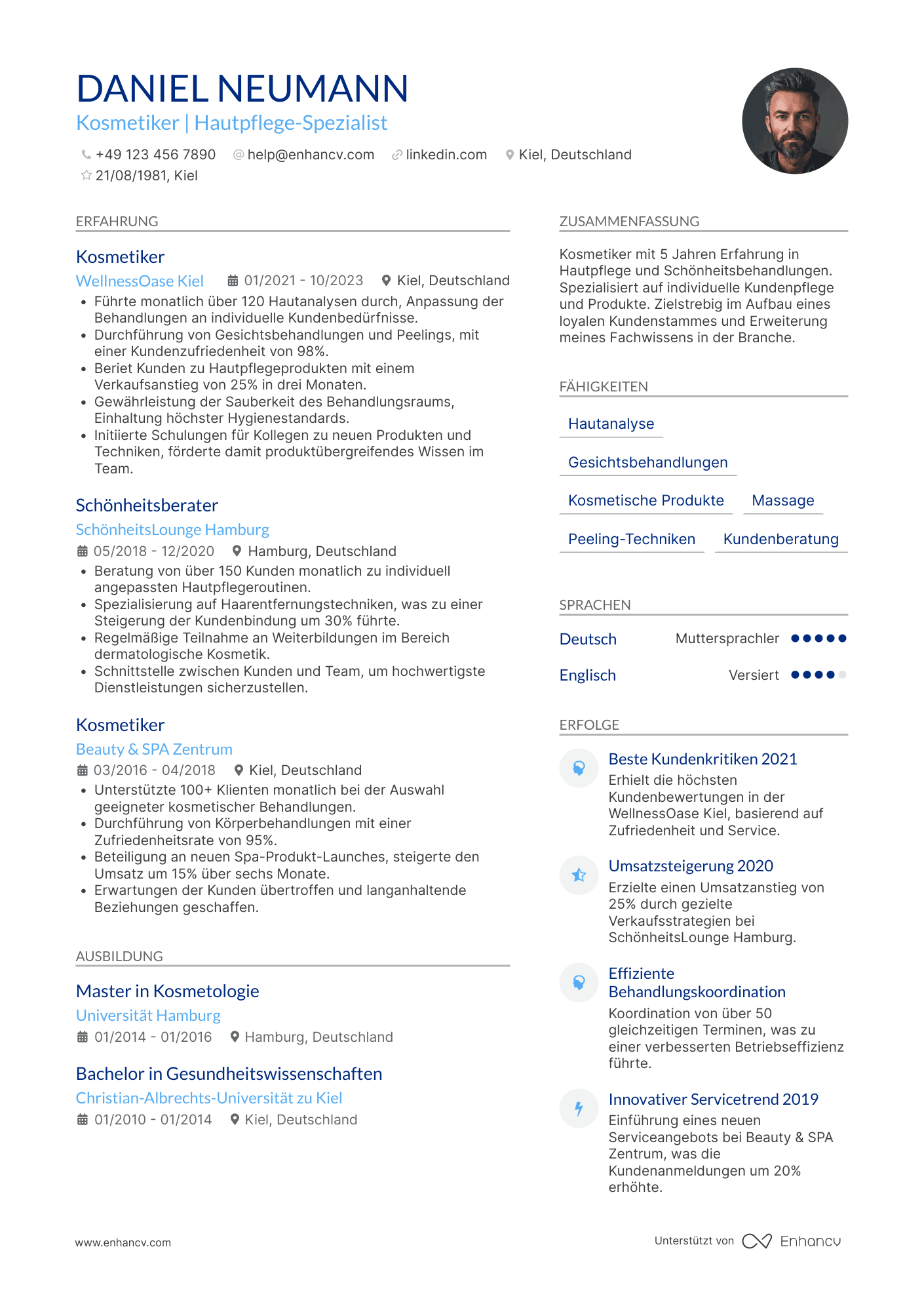 Kosmetikerin CV