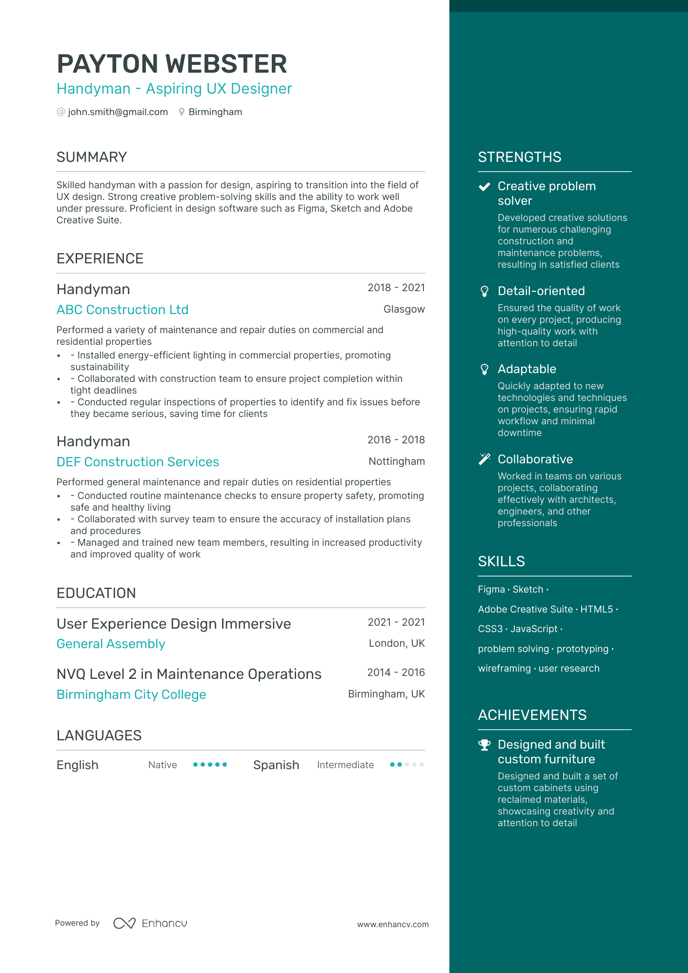 3 Handyman CV Examples for 2024