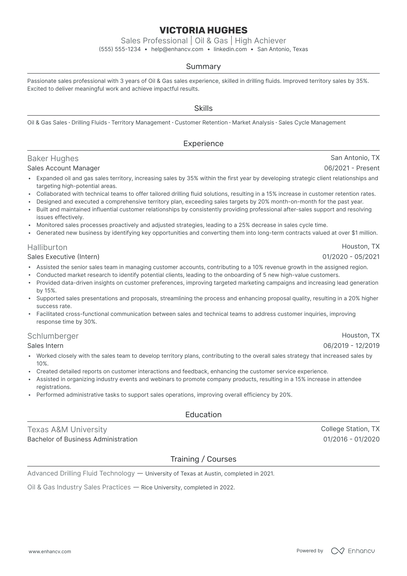 Outside Sales resume example