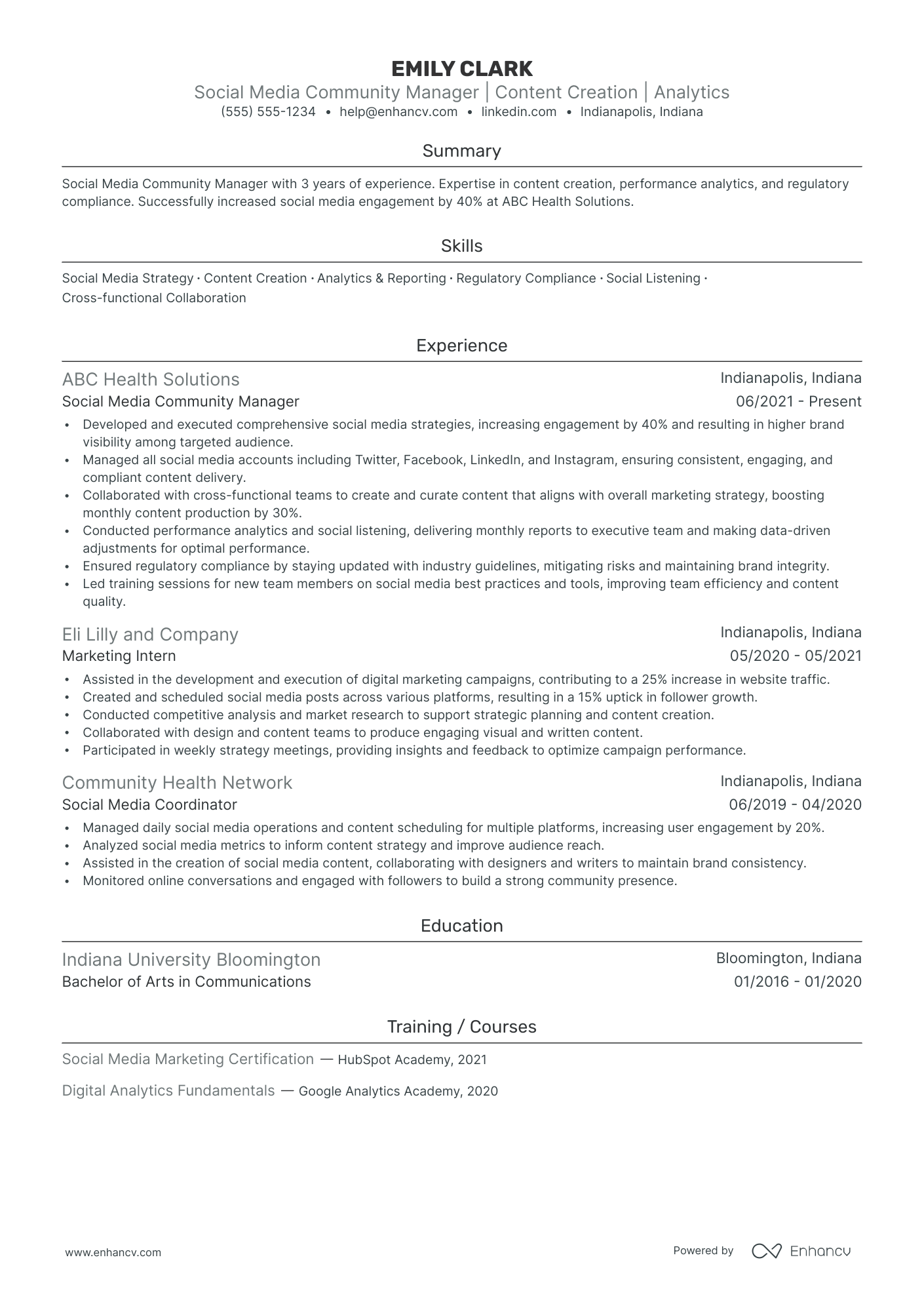 Social Media and Community Manager Resume Example Resume Example