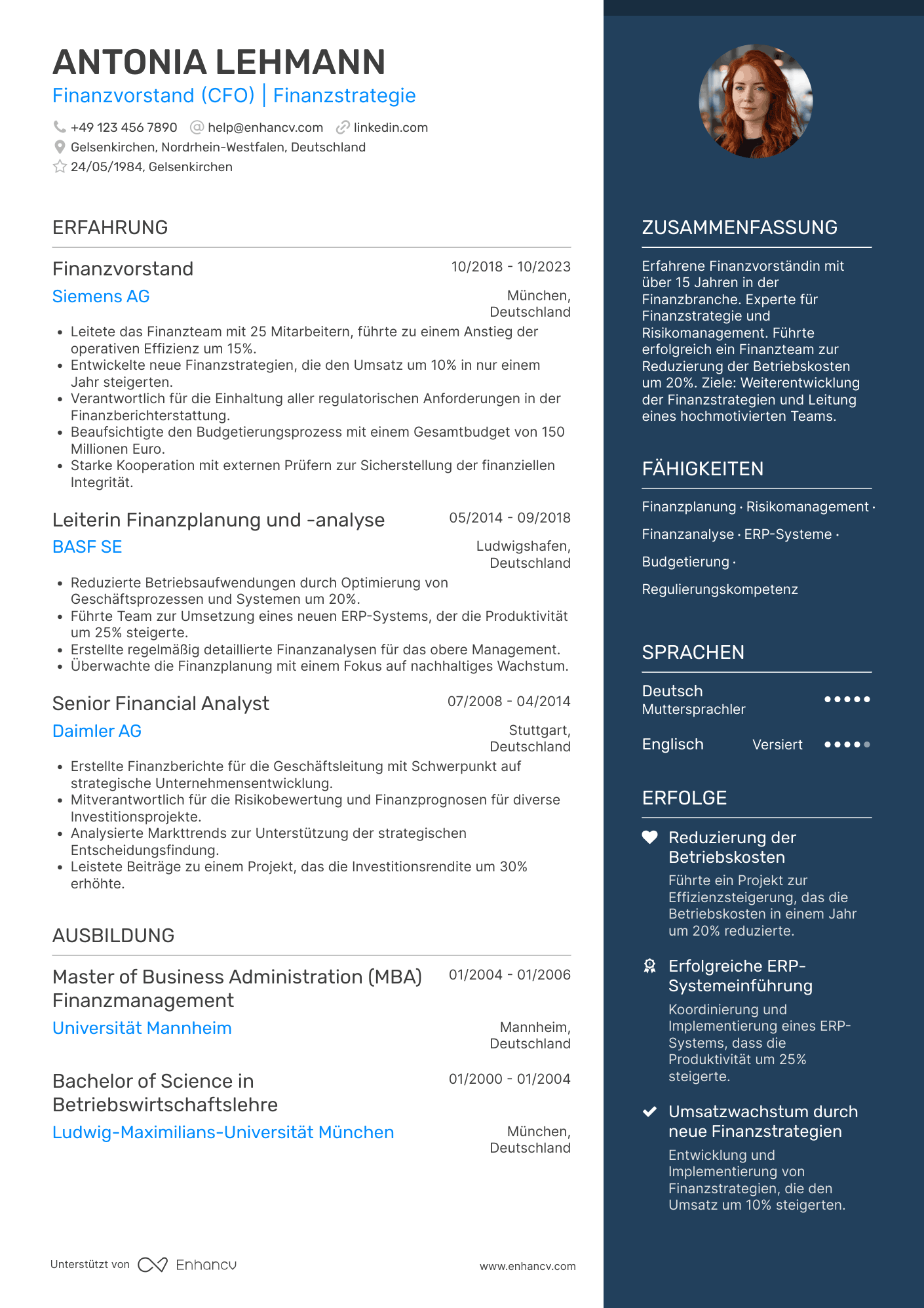 Finanzvorstand CV