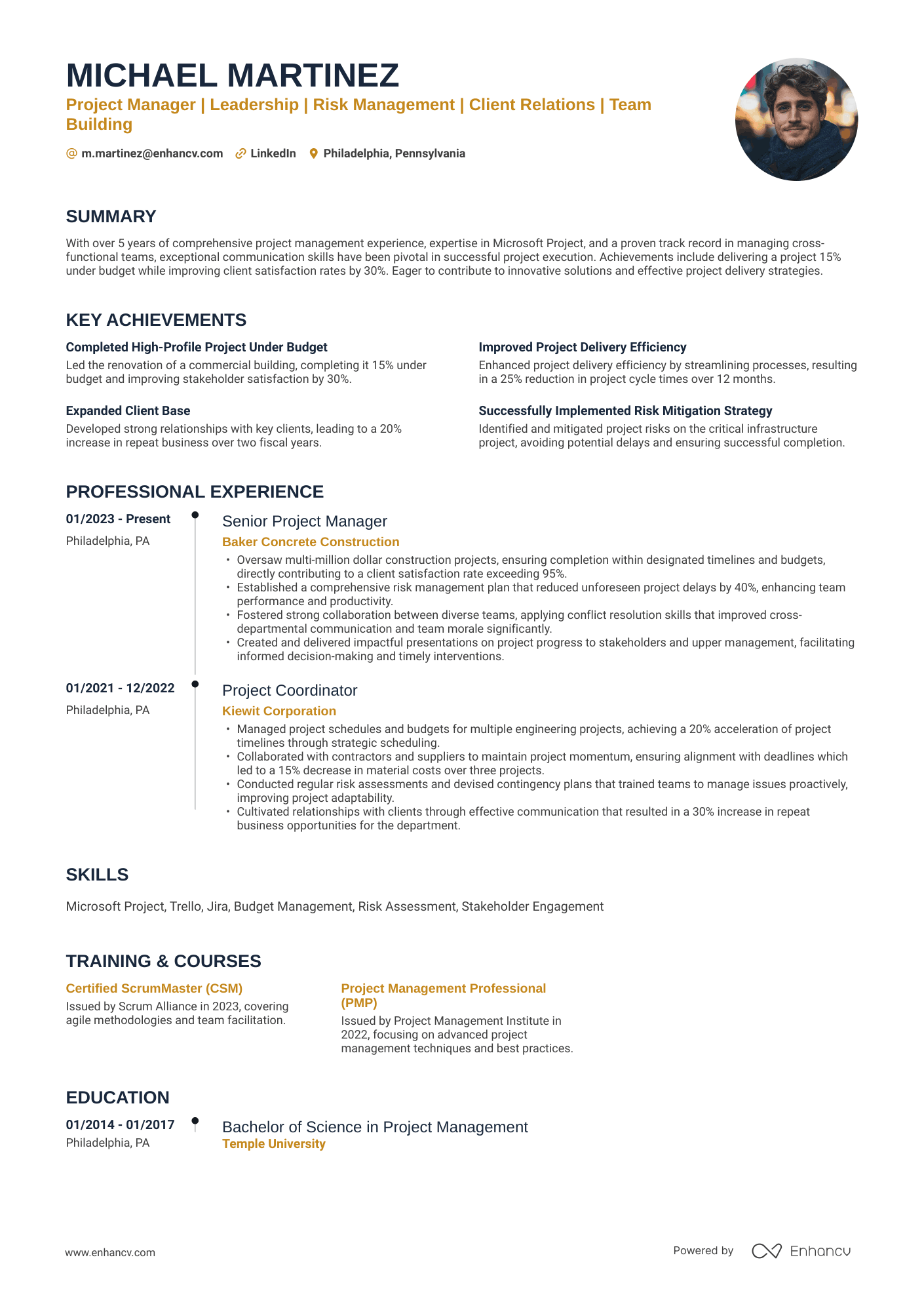 Timeline ATS Resume Template Timeline ATS resume template featuring a chronological layout, visual progression markers, and a real Project Manager resume example.