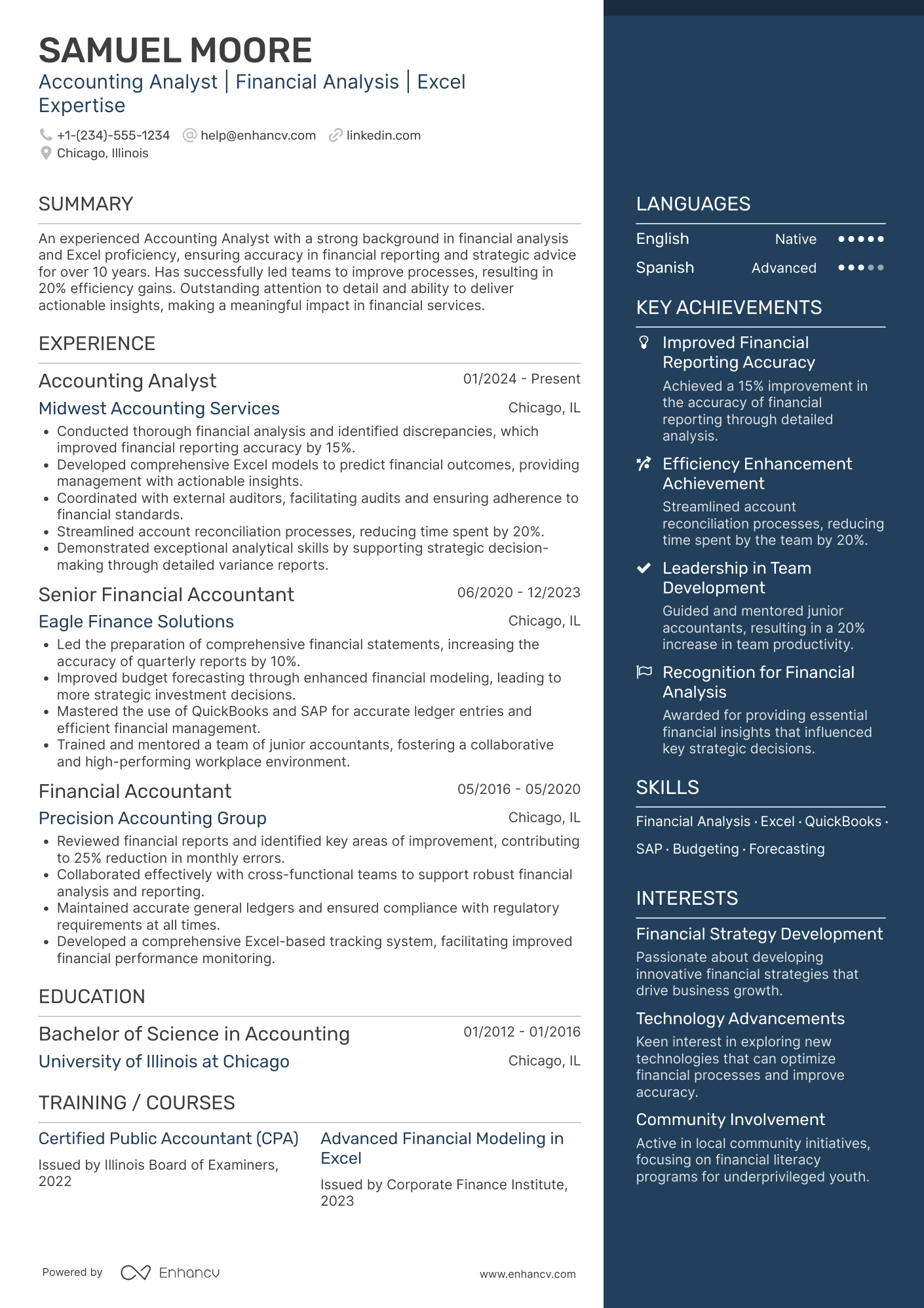 Accounting Analyst resume example