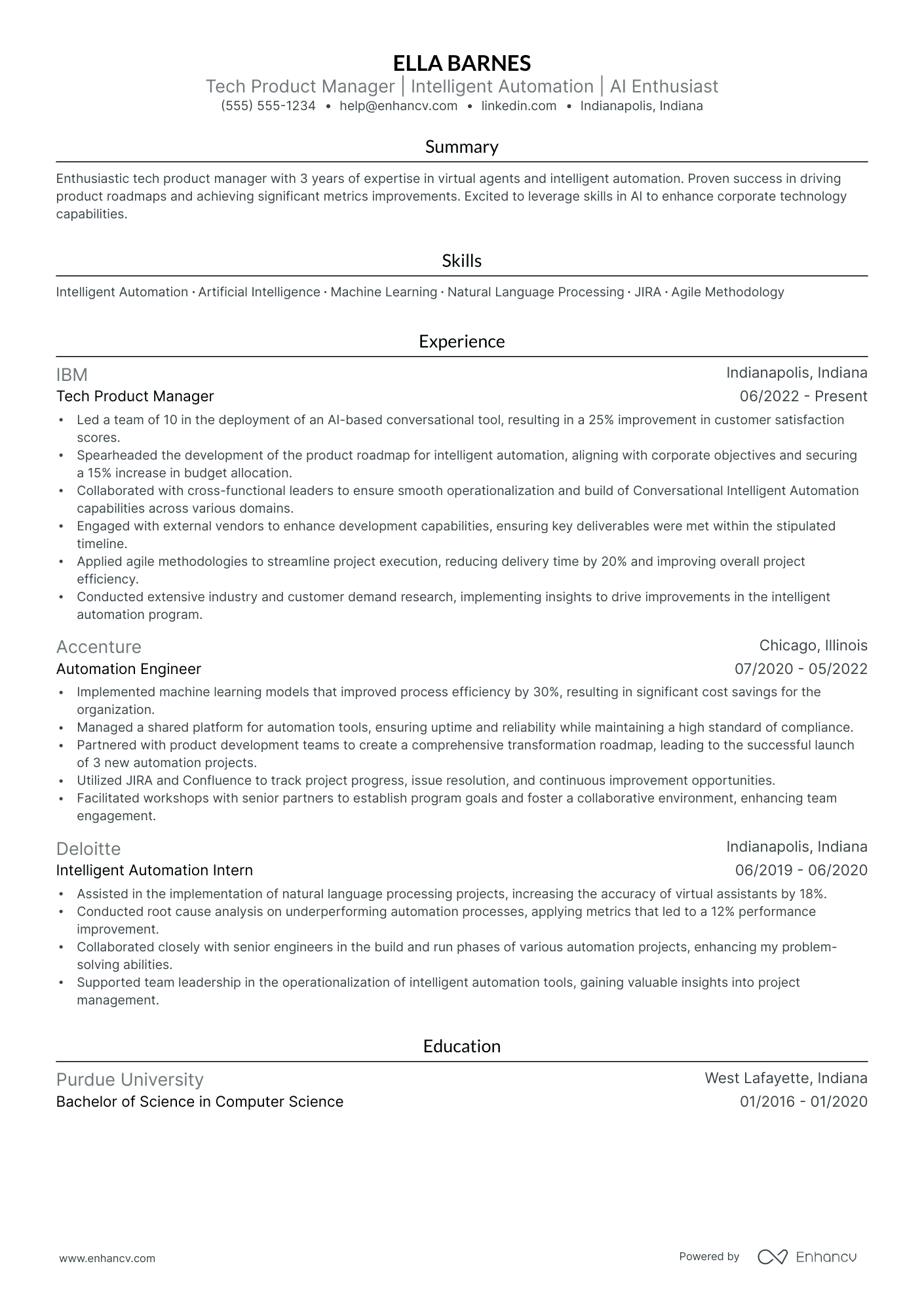 Machine Learning Analyst resume example