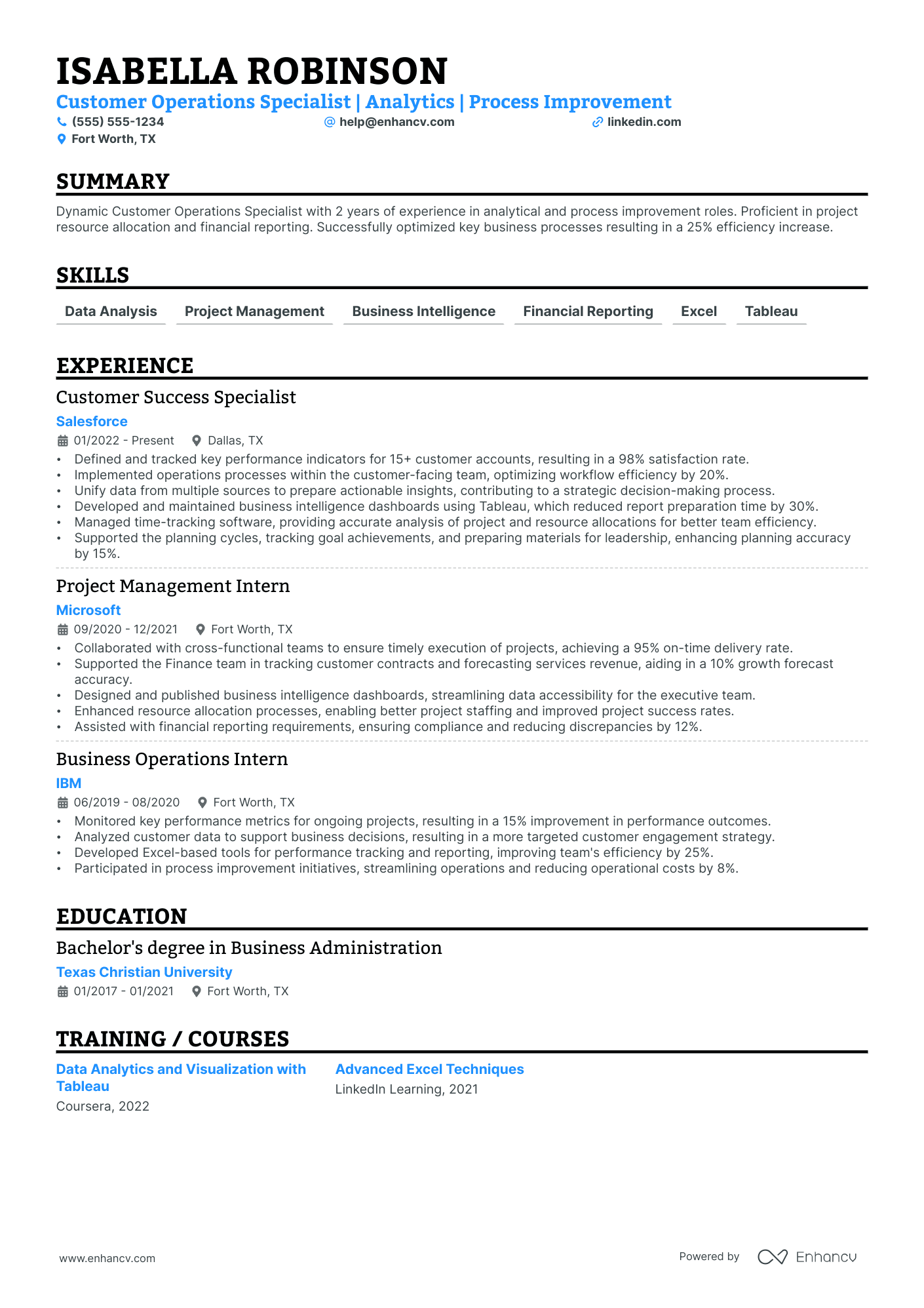 Customer Service Operations Manager resume example