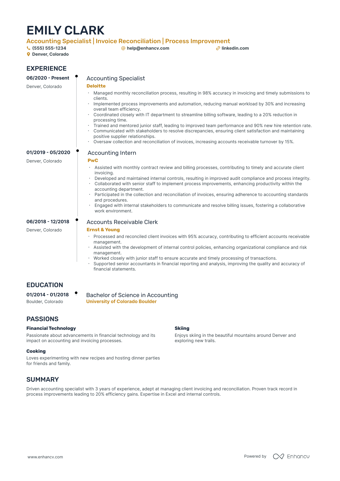 Operations Accounting Manager Resume Example Resume Example