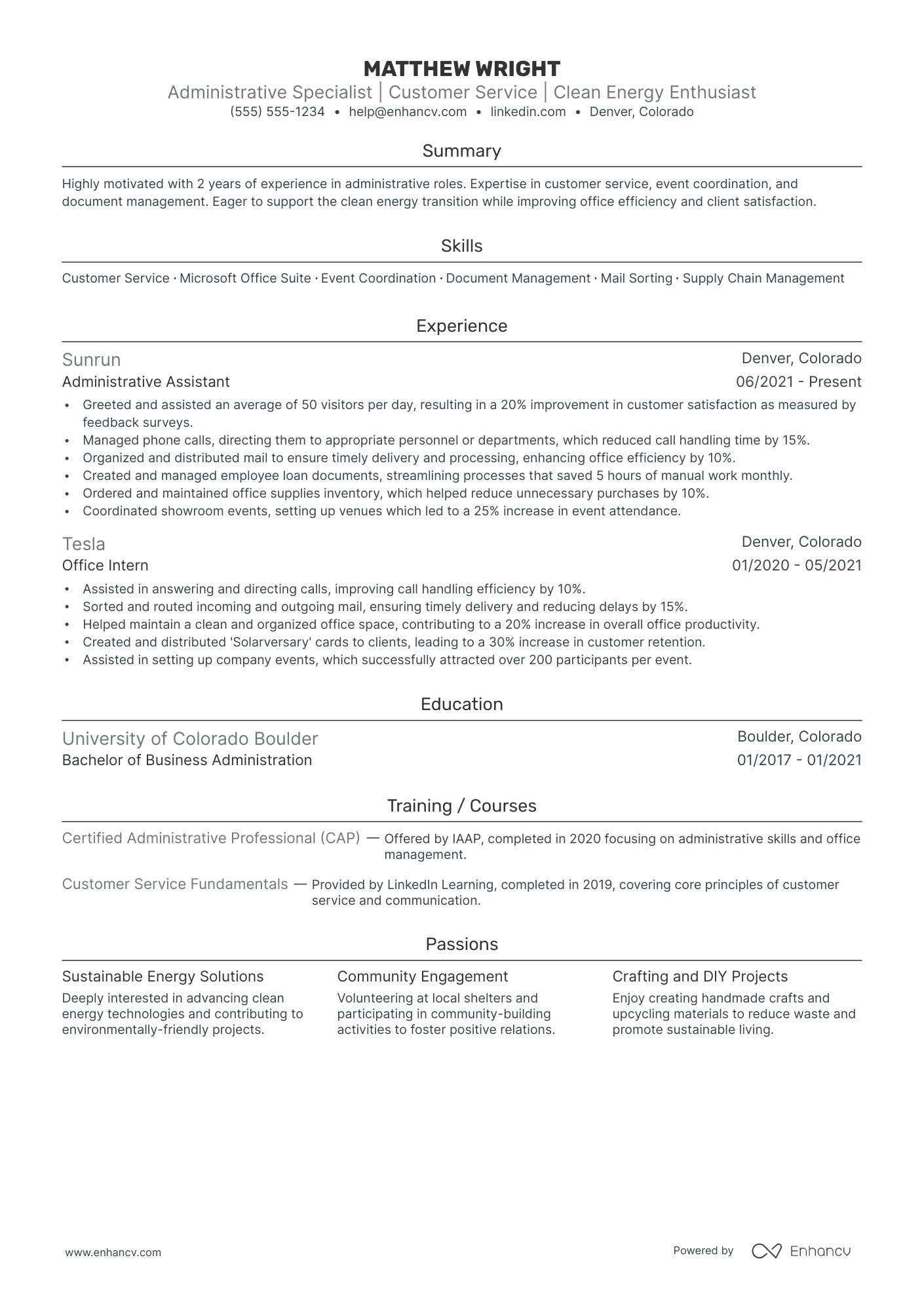 Remote Receptionist resume example