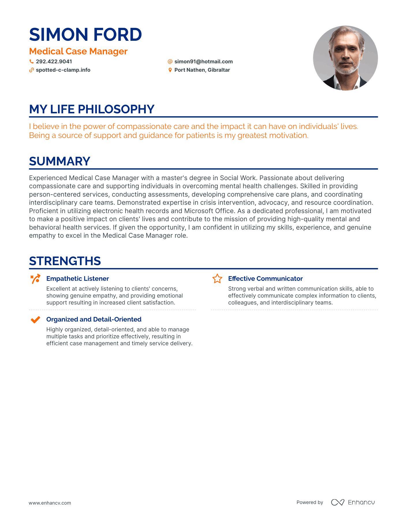Creative Medical Case Manager Resume Example