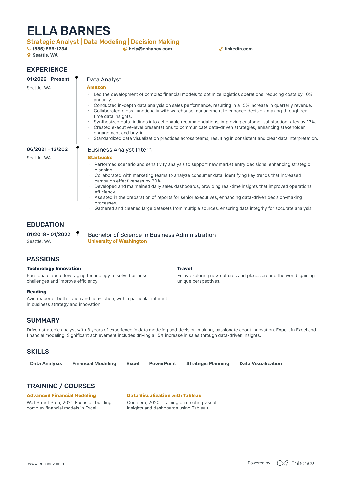 Senior Small Business Manager resume example