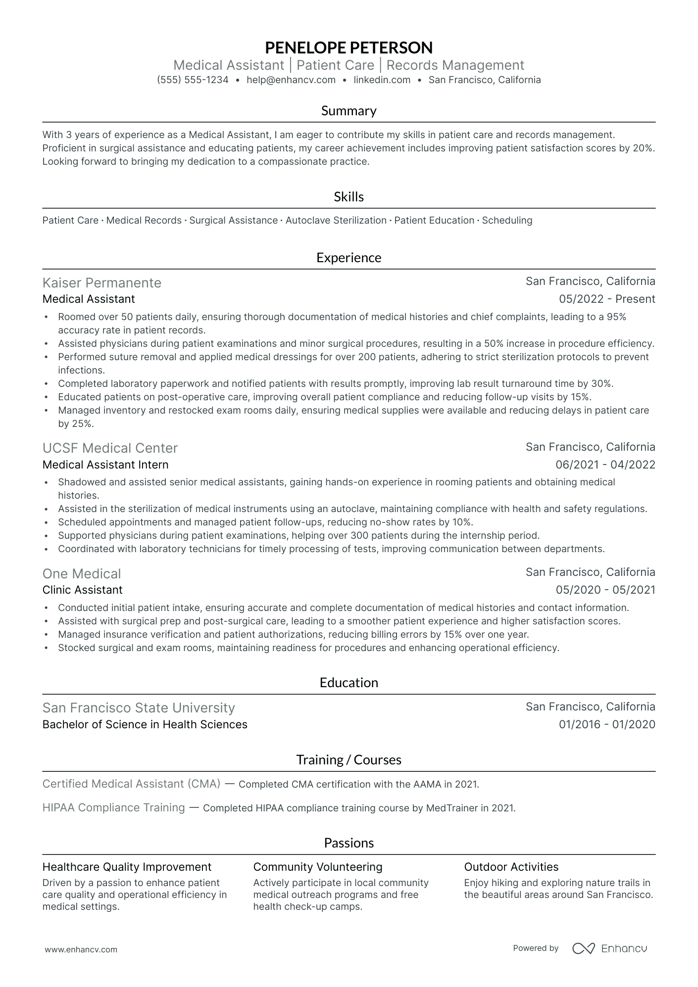 Medical Assistant resume example