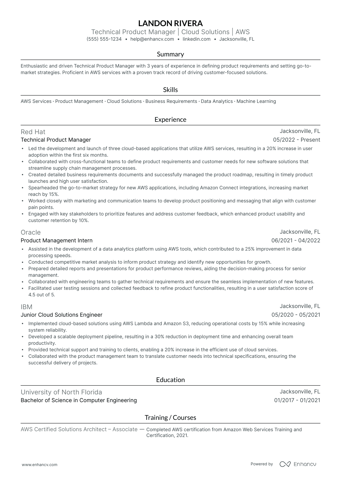 AWS resume example