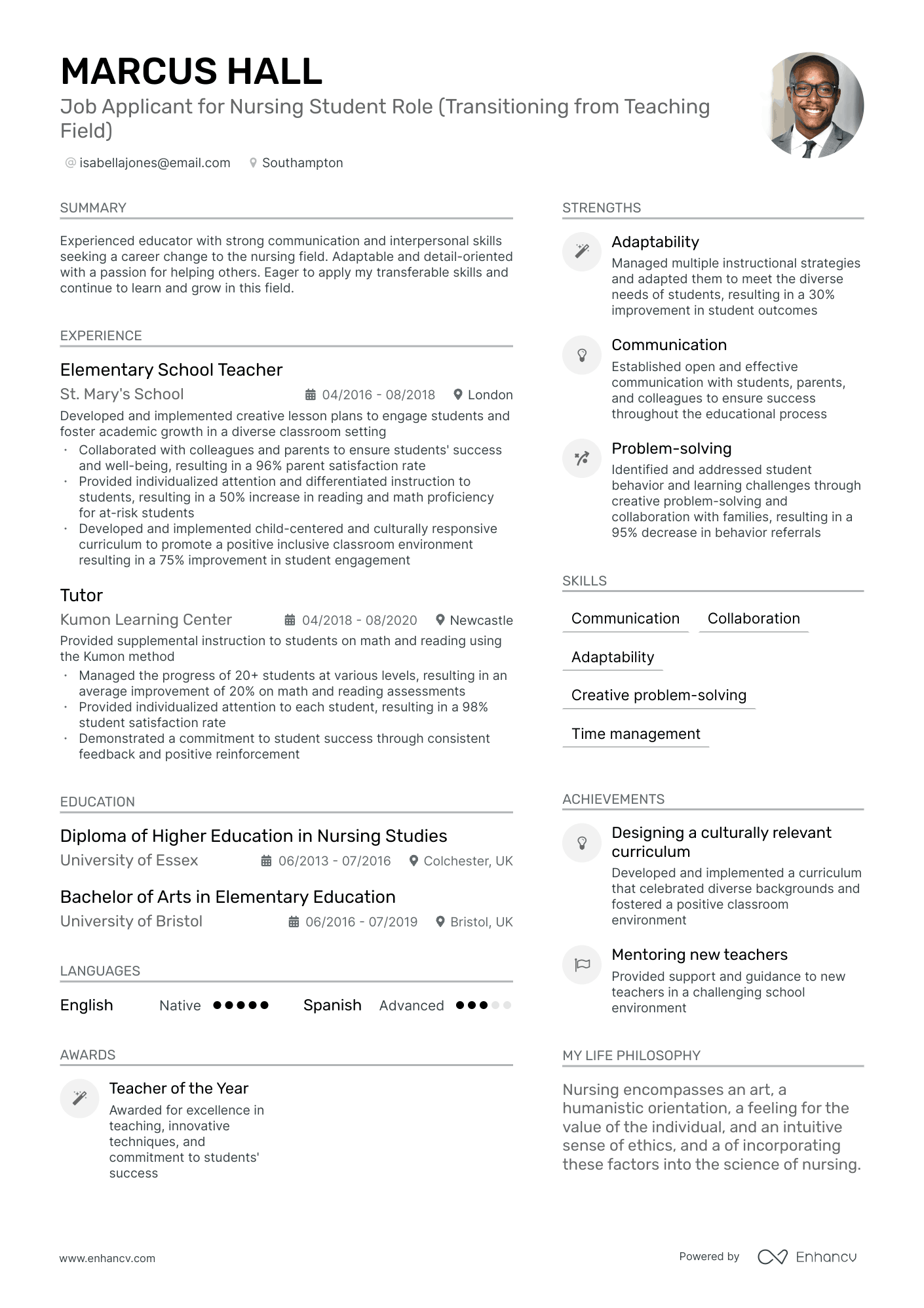 3 Nursing Student CV Examples For 2024   Image 