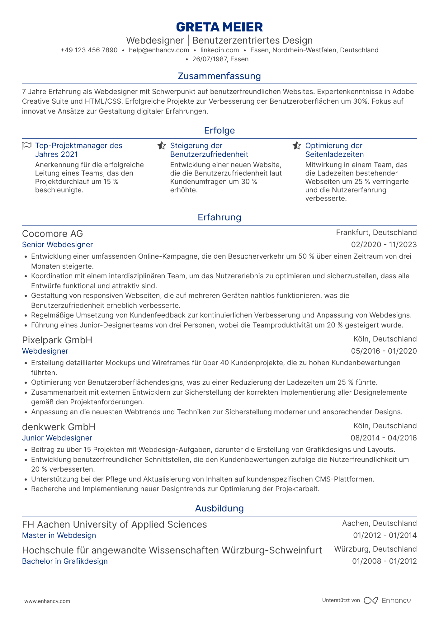 Webdesigner CV