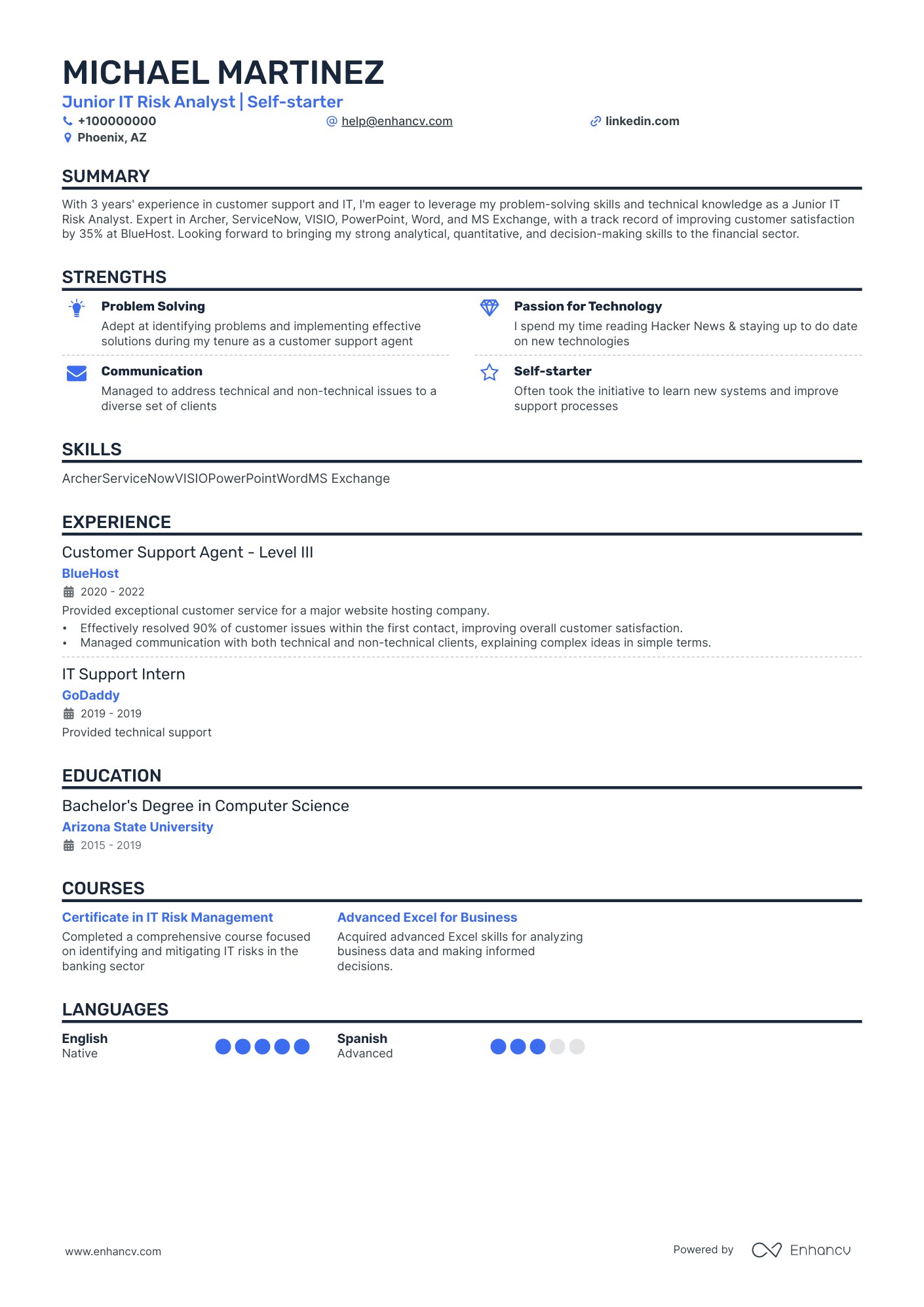 Career Change resume example
