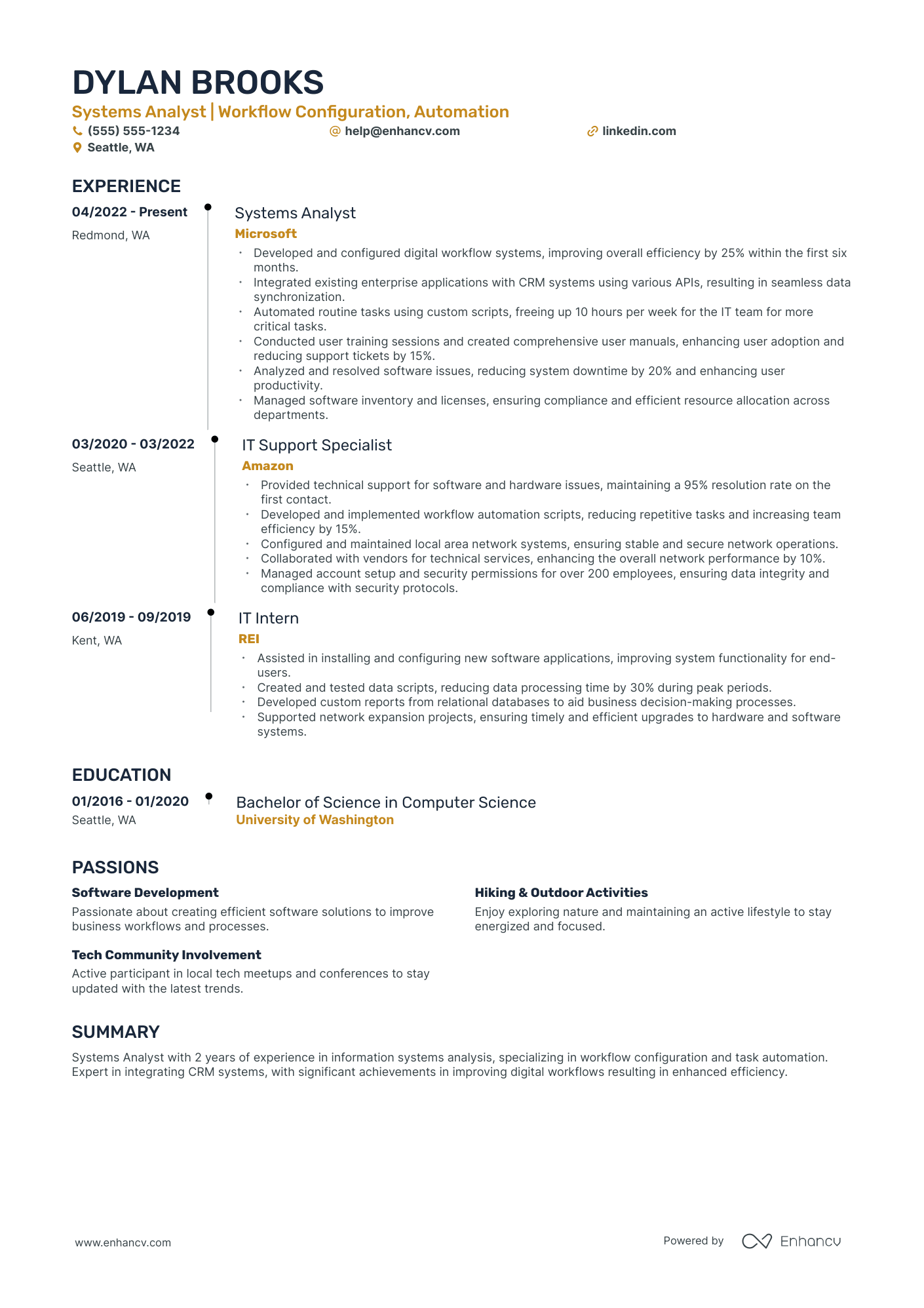 Systems Data Analyst resume example