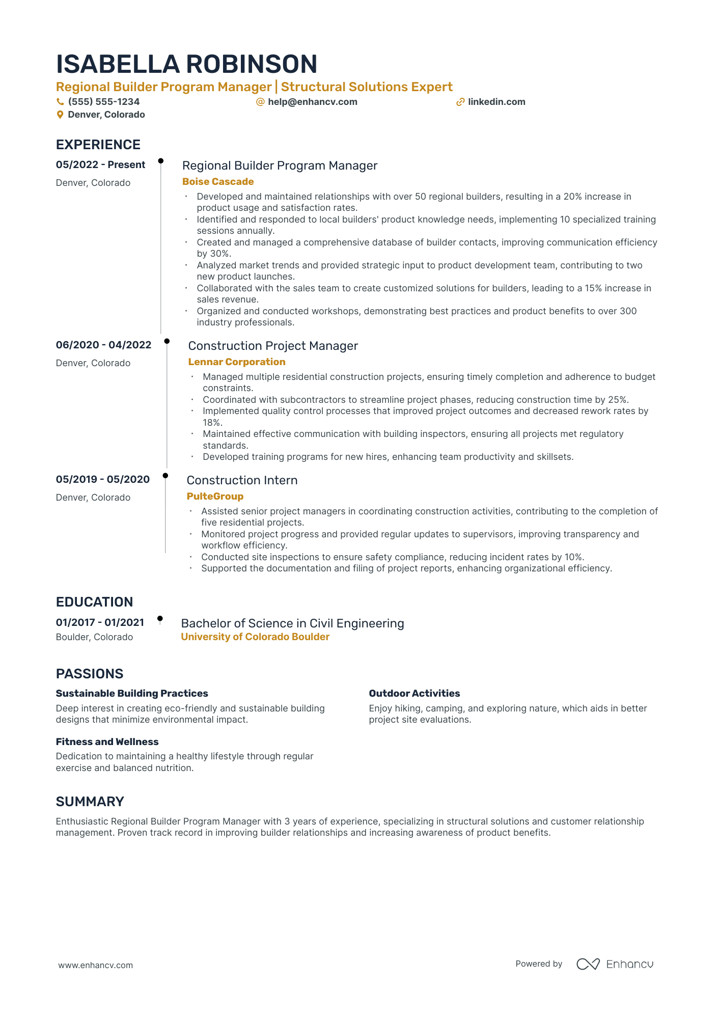 Regional Program Manager resume example