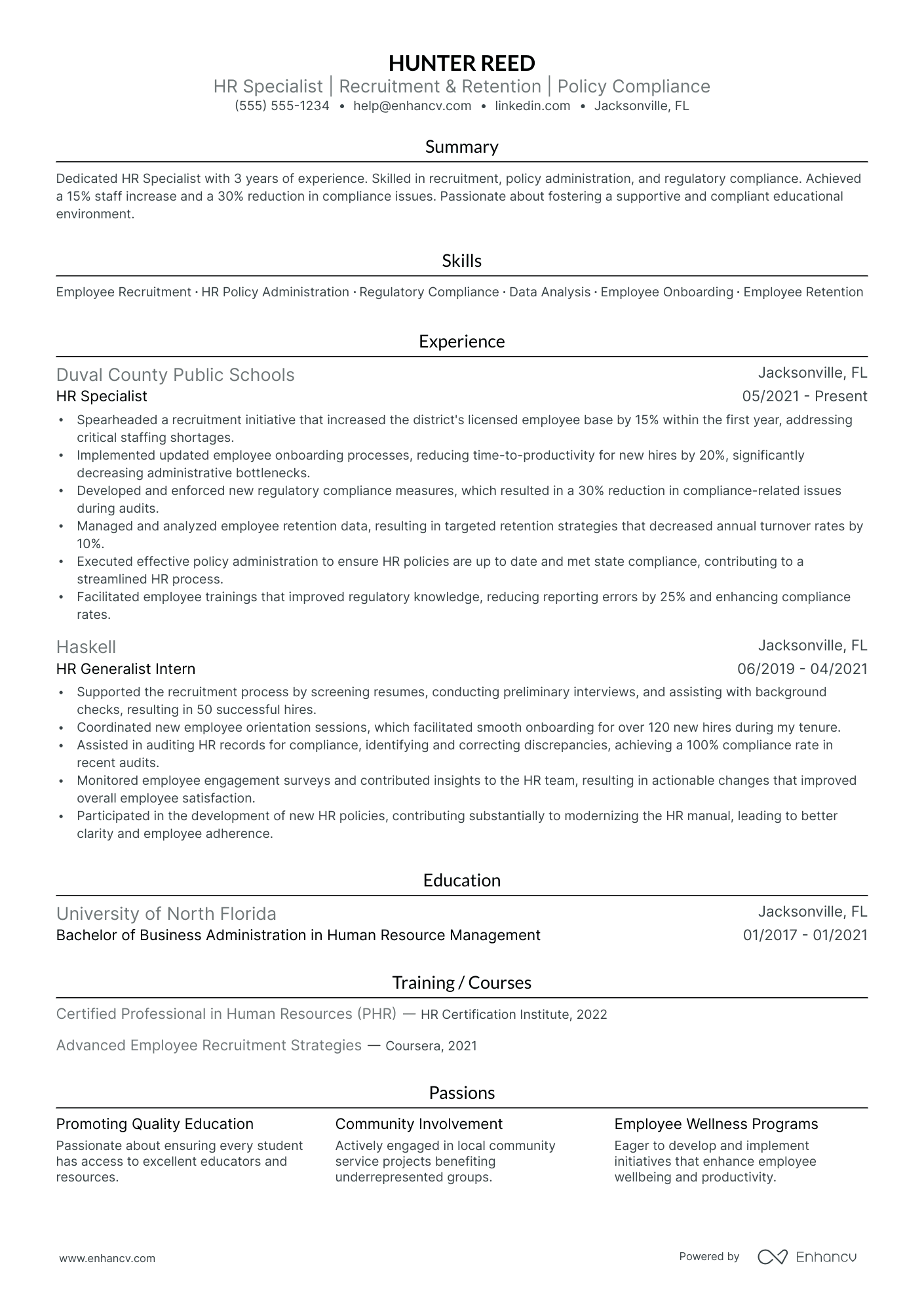 Human Resources Director resume example