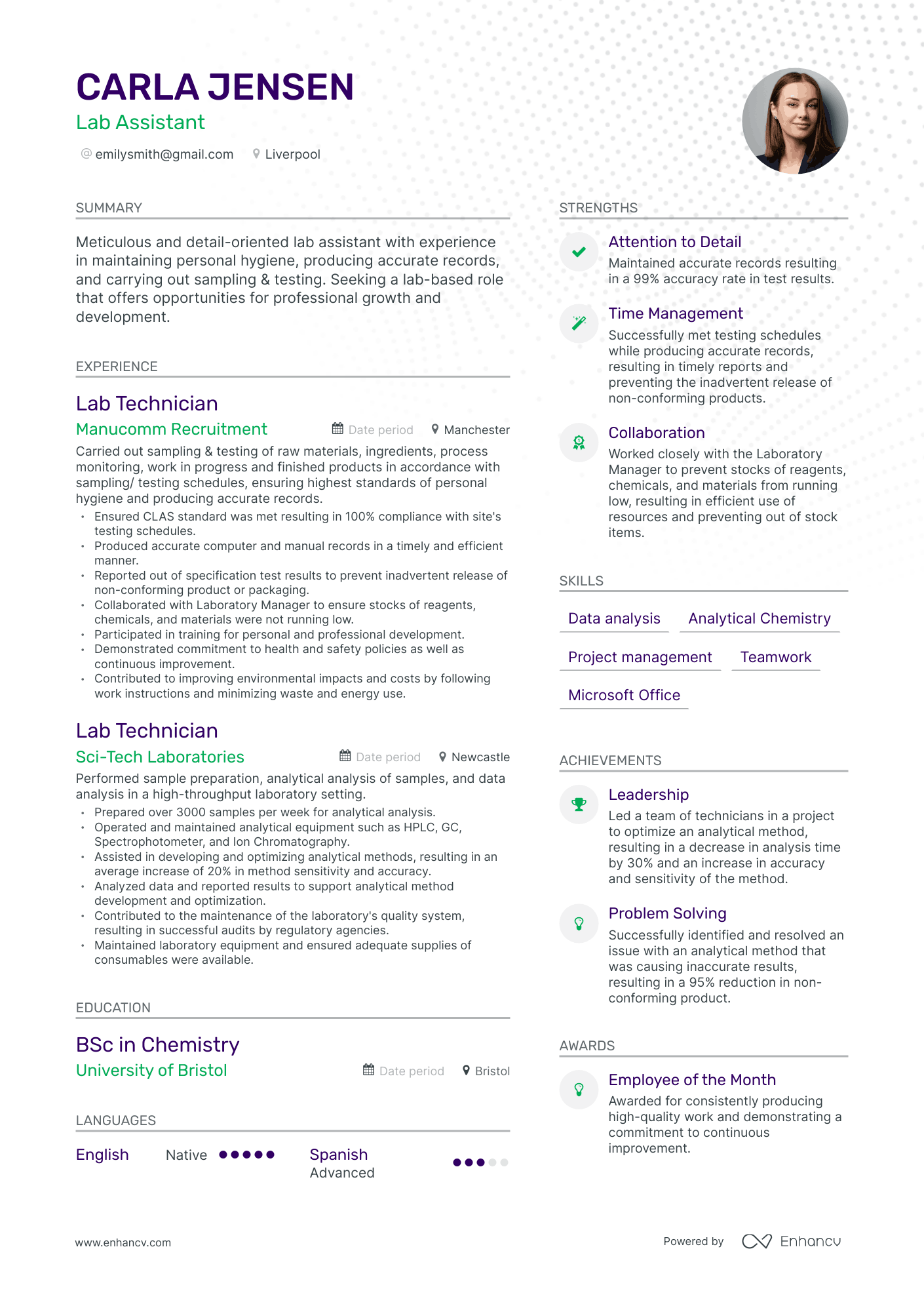 3 Lab Assistant CV Examples For 2023   Image 