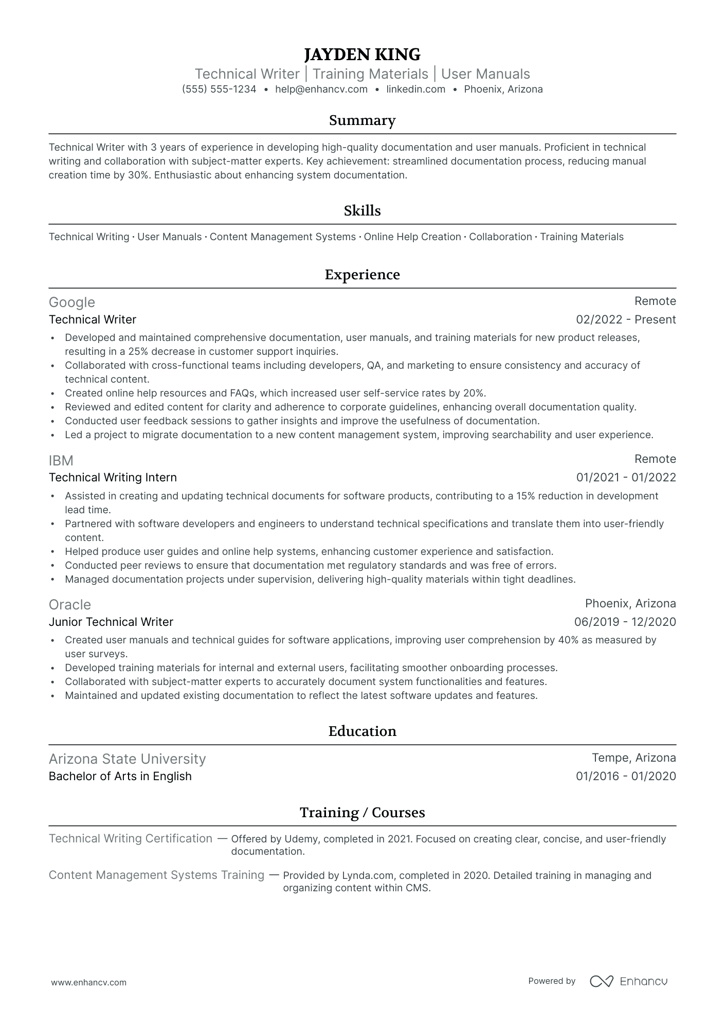 IT Technical Writer Resume Example Resume Example