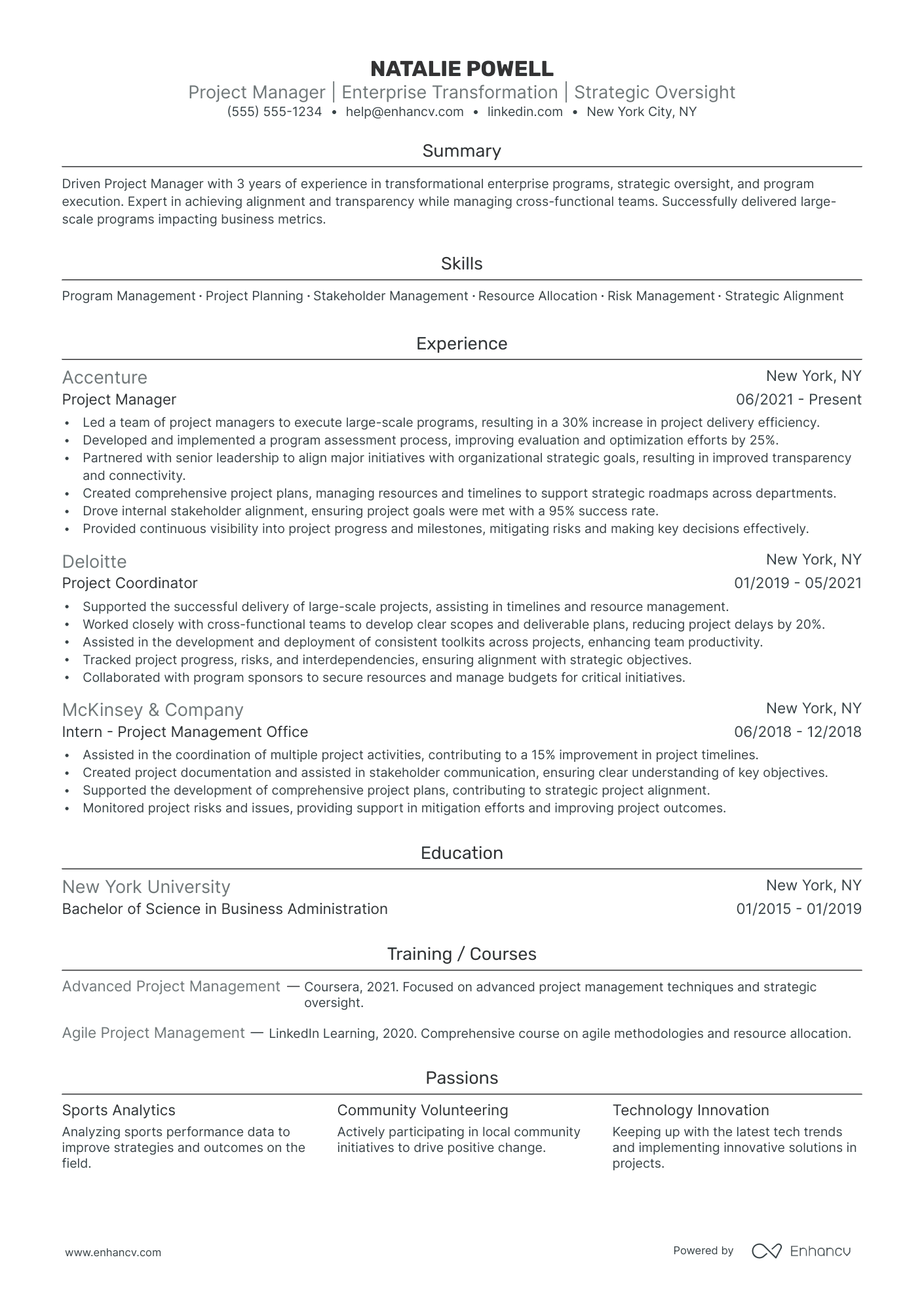 Global Program Manager resume example