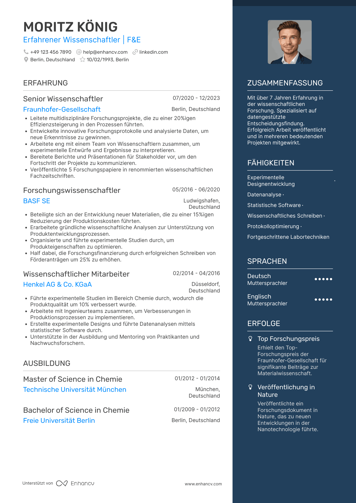 Wissenschaftler CV