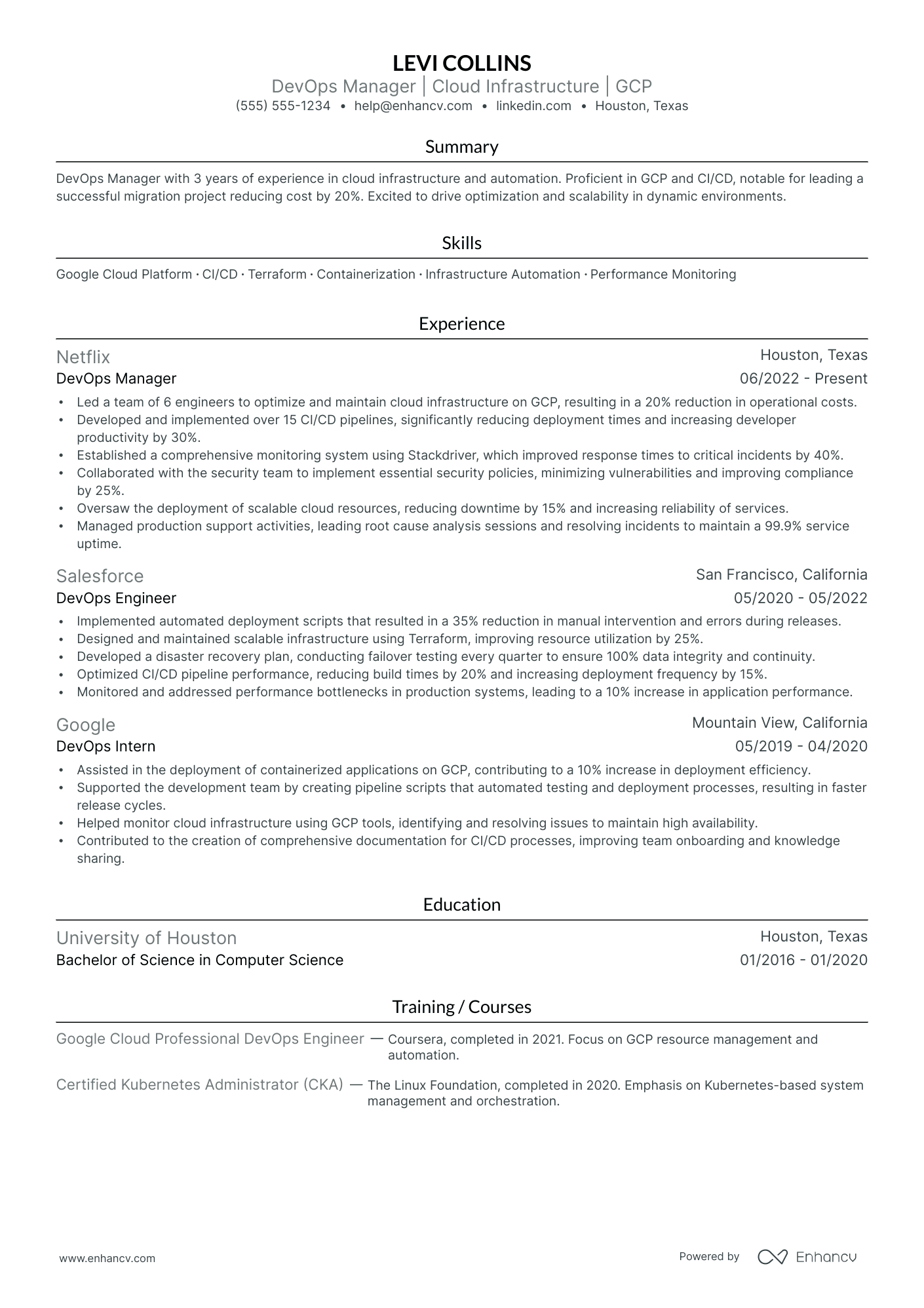 DevOps Operations Manager Resume Example Resume Example