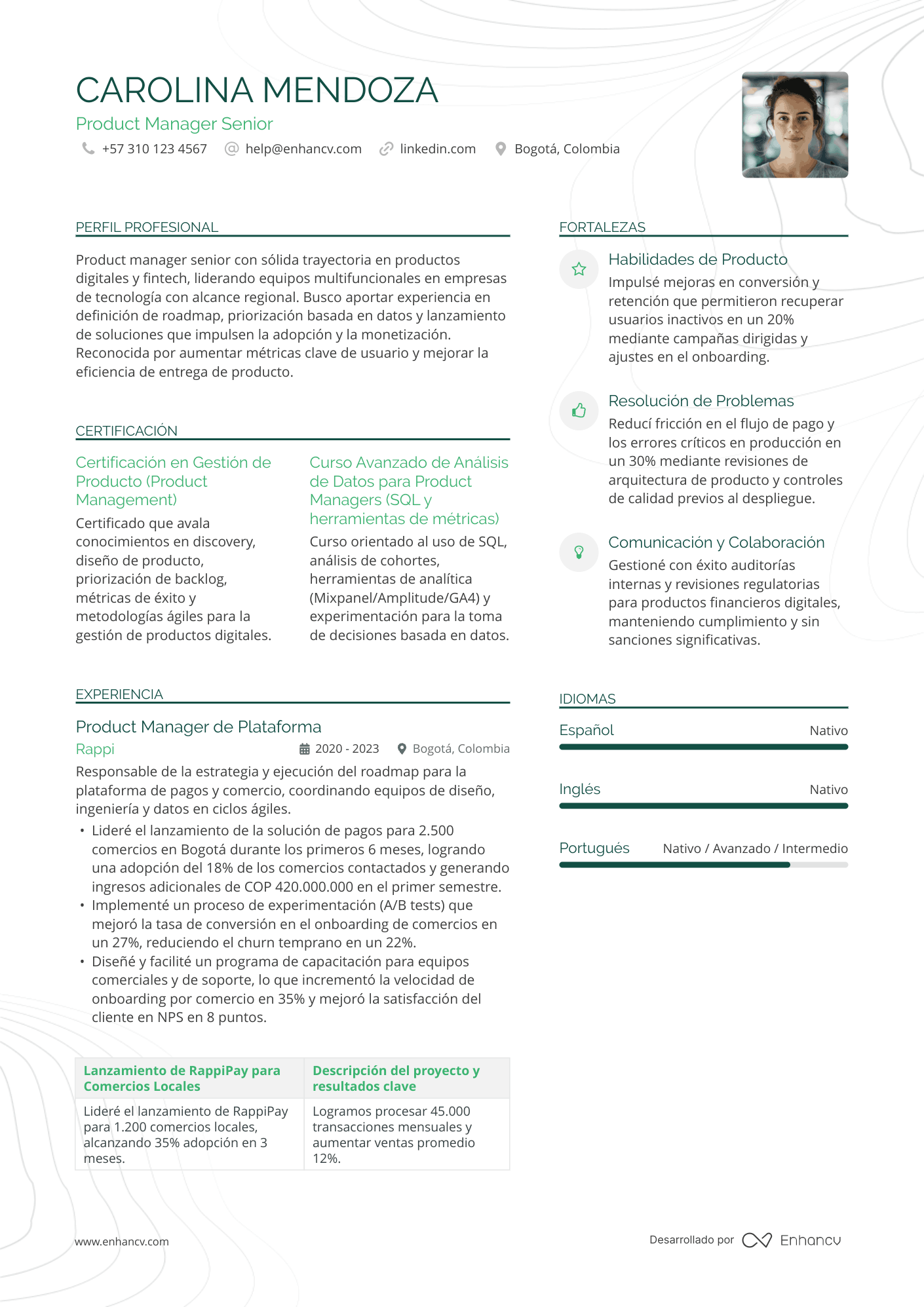 Alto rendimiento — Plantillas de CV