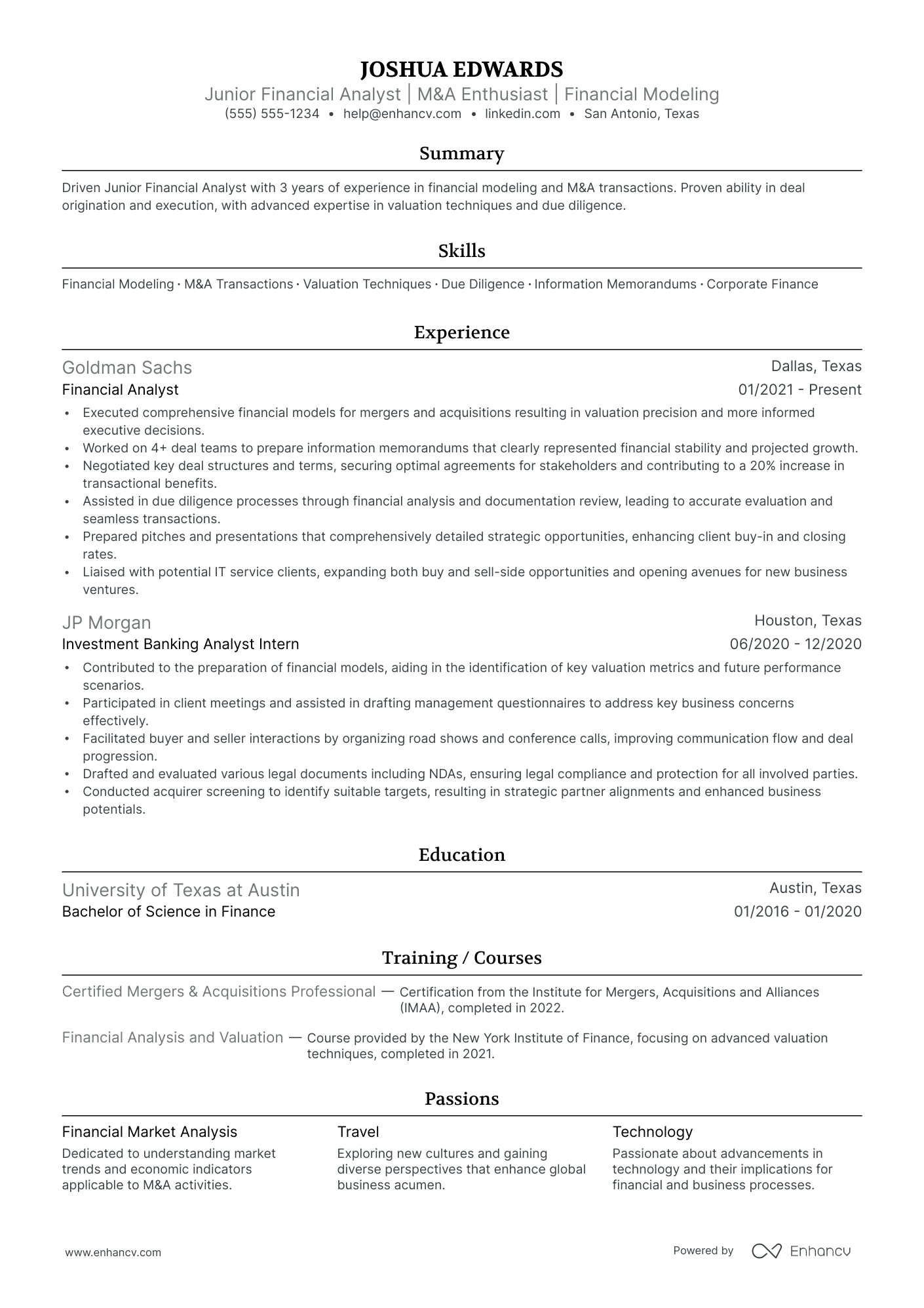 Investment Banking Director resume example