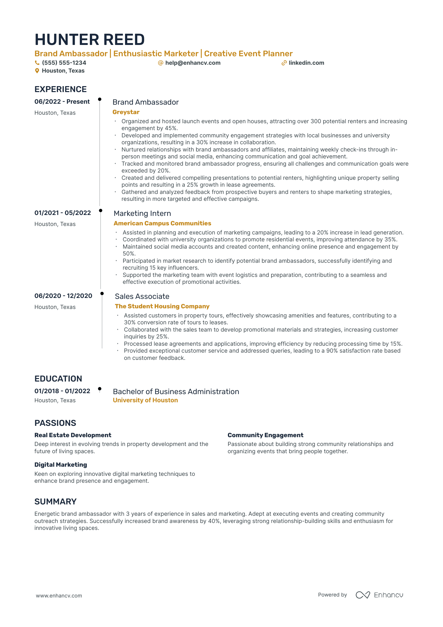 Assistant Brand Ambassador Resume Example Resume Example