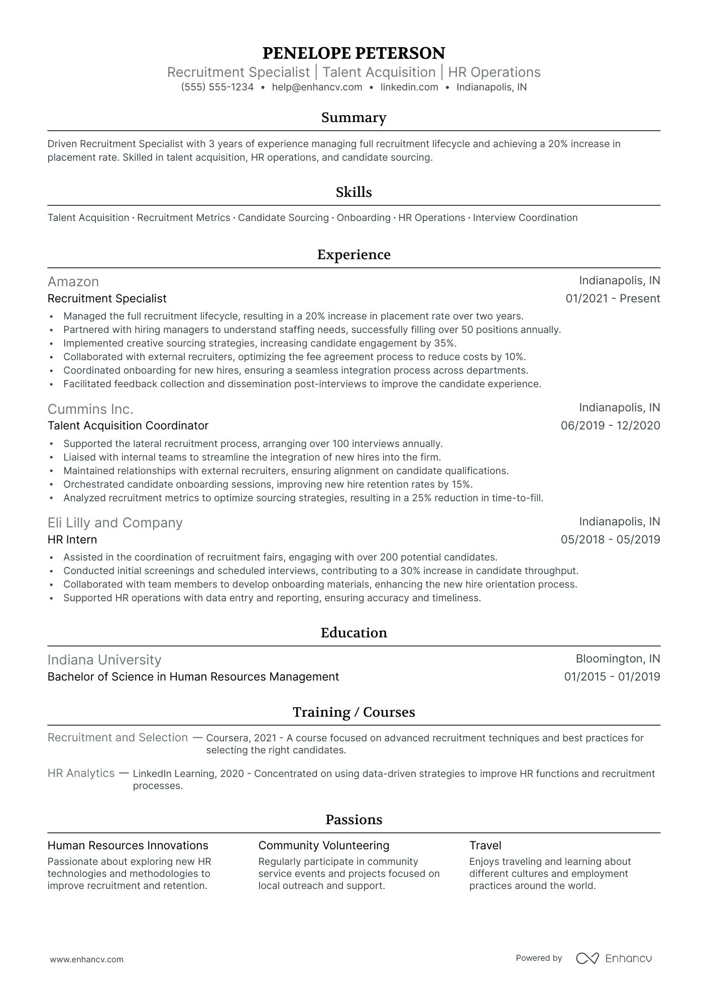 Associate Recruitment Manager resume example