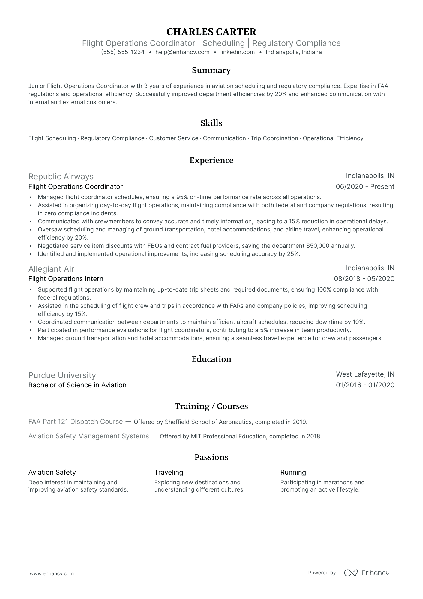 Long-haul Flight Attendant resume example