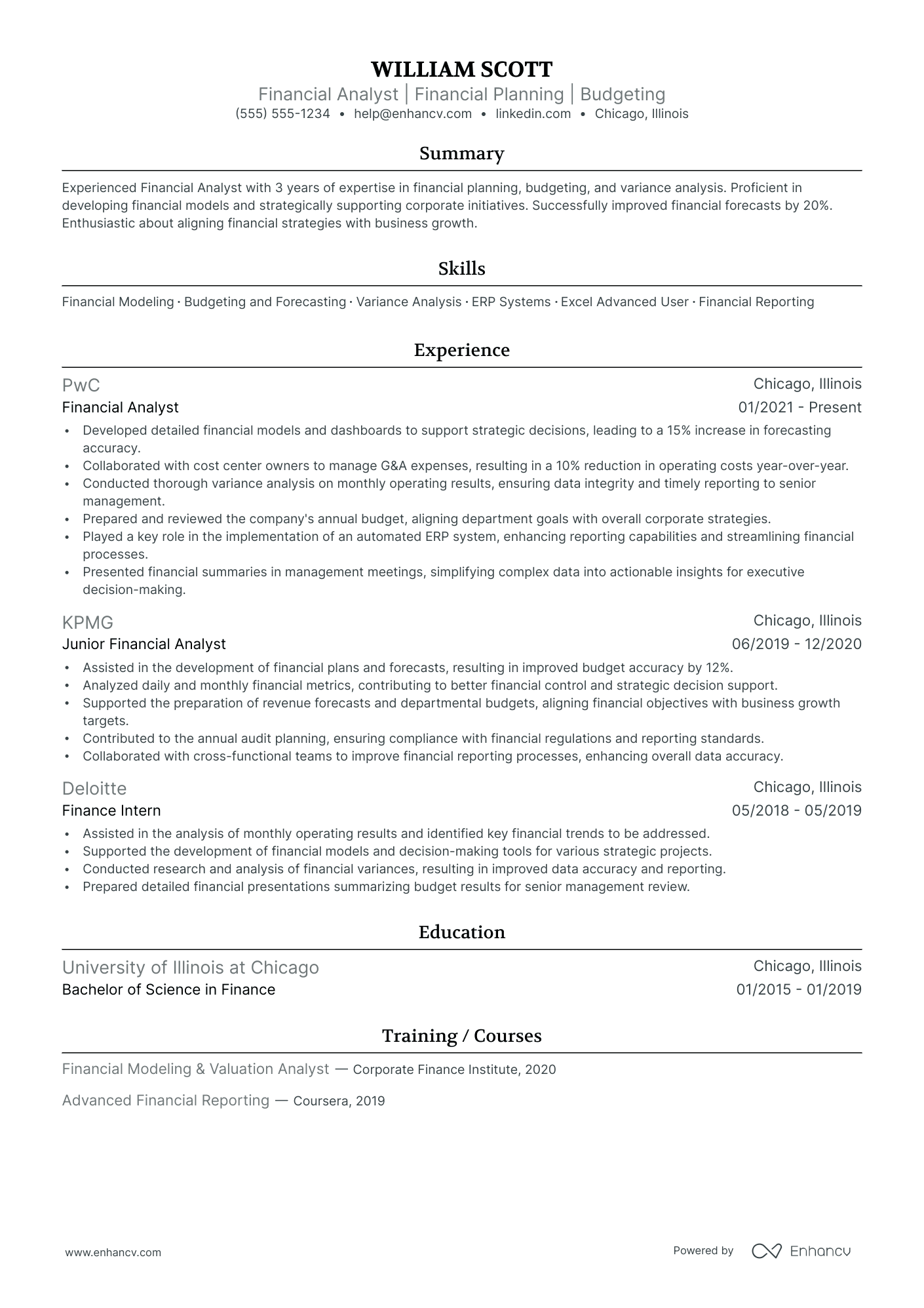 Finance Director of Planning and Analysis Resume Example Resume Example