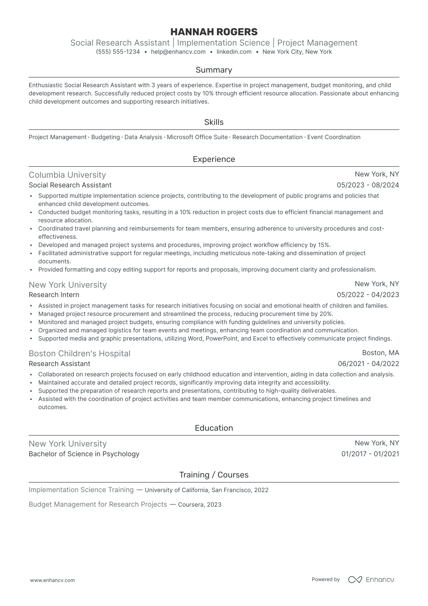 Social Science Research Assistant Resume Example Resume Example