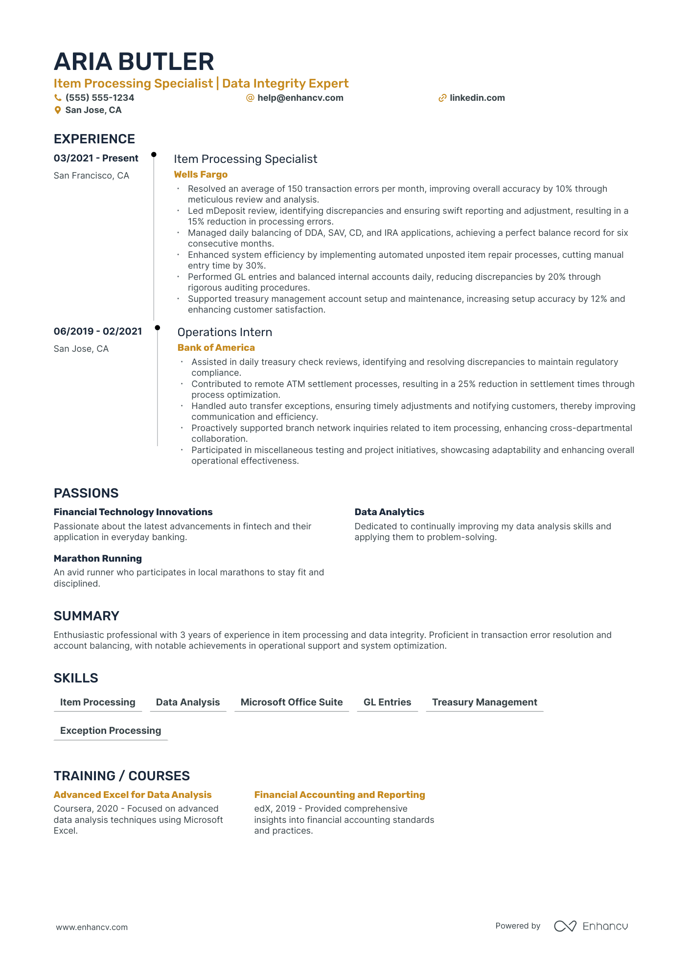 Payroll Processing Specialist resume example