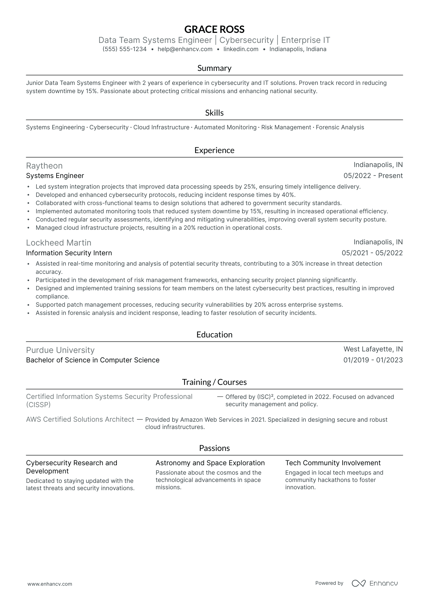 Data Systems Engineer resume example