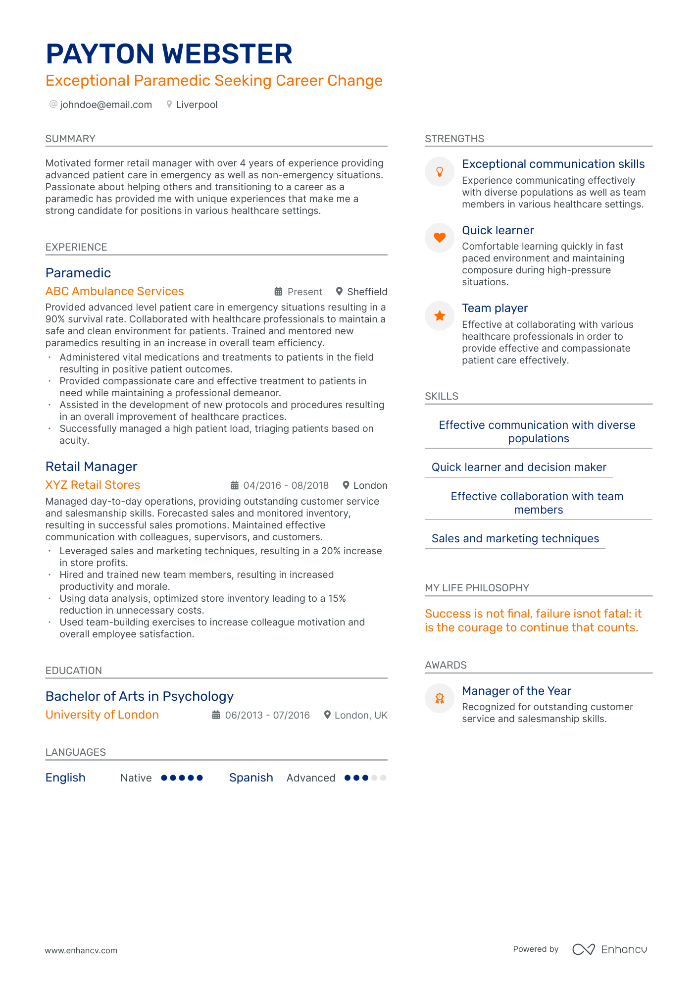 3 Paramedic CV Examples for 2024