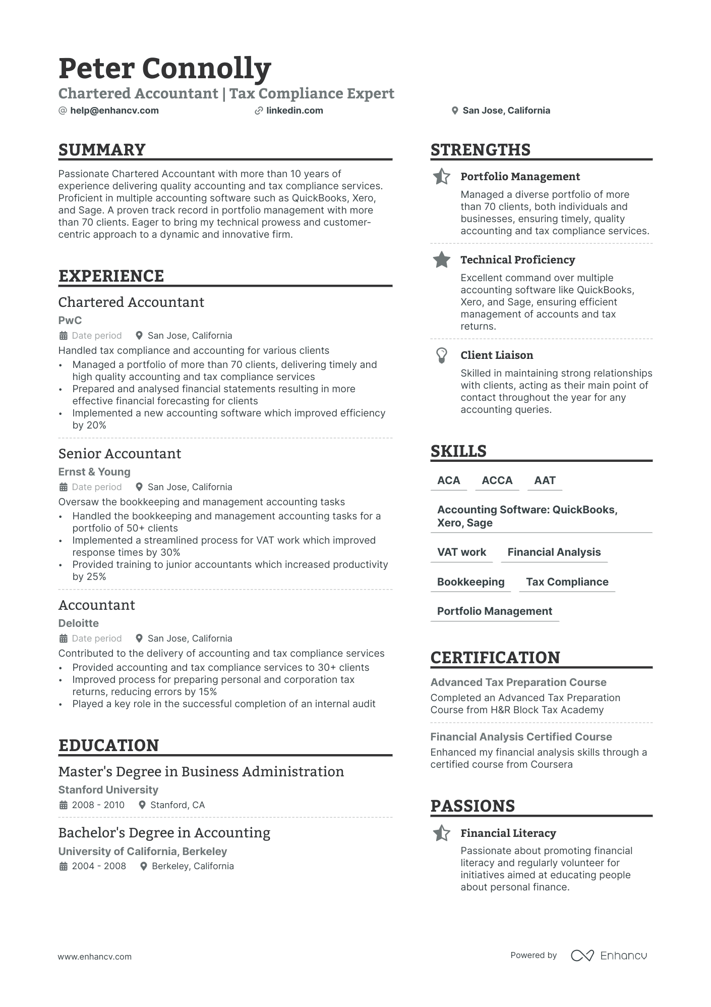 Senior Accountant resume example