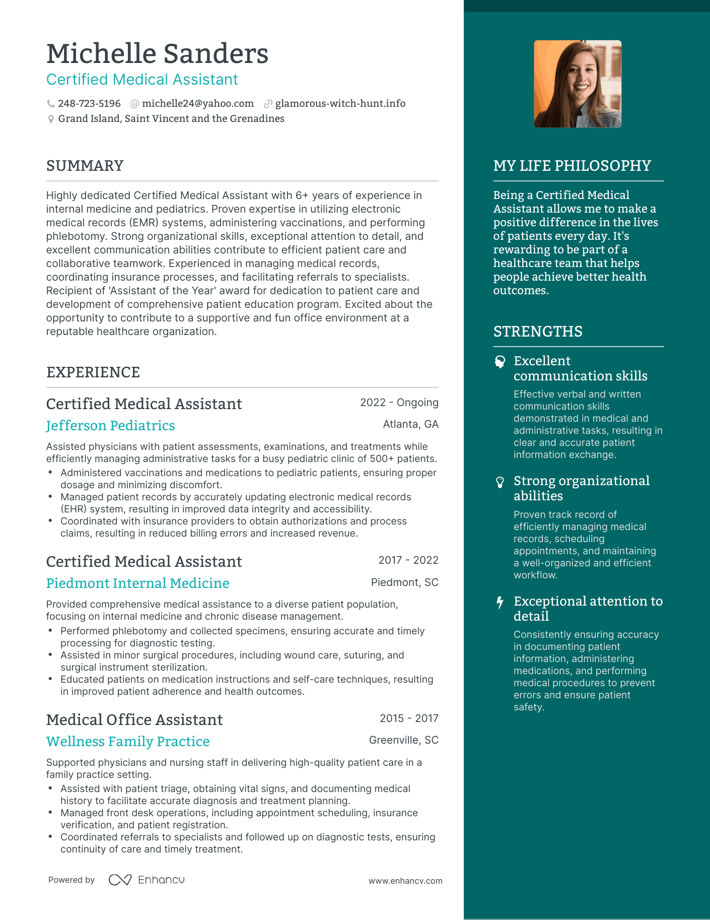 Modern Certified Medical Assistant Resume Example