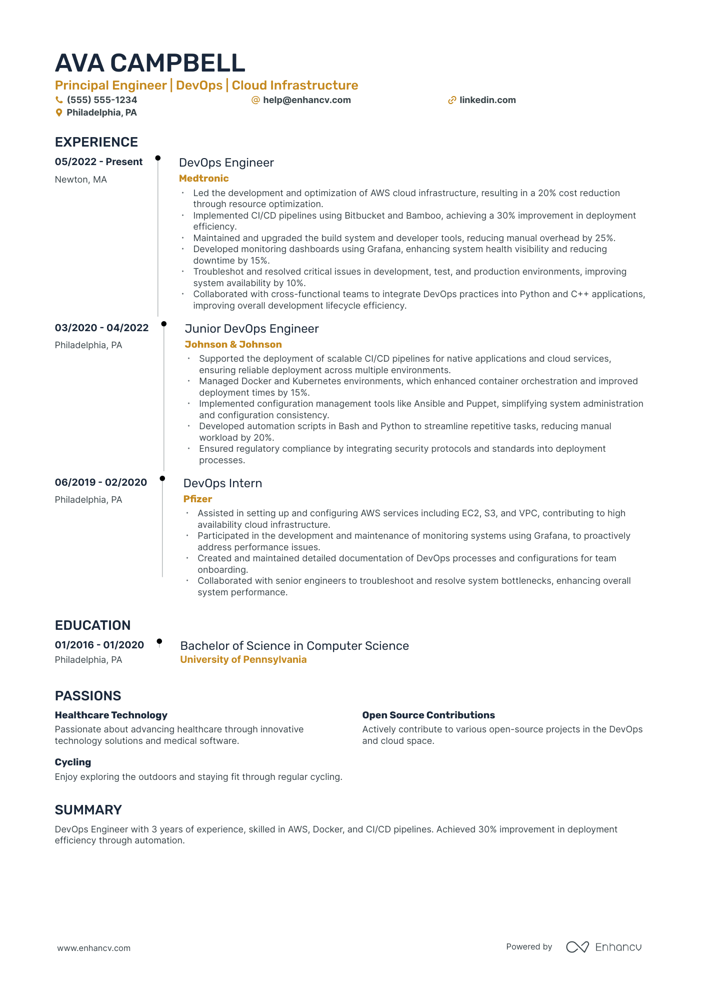 Lead C++ Developer resume example