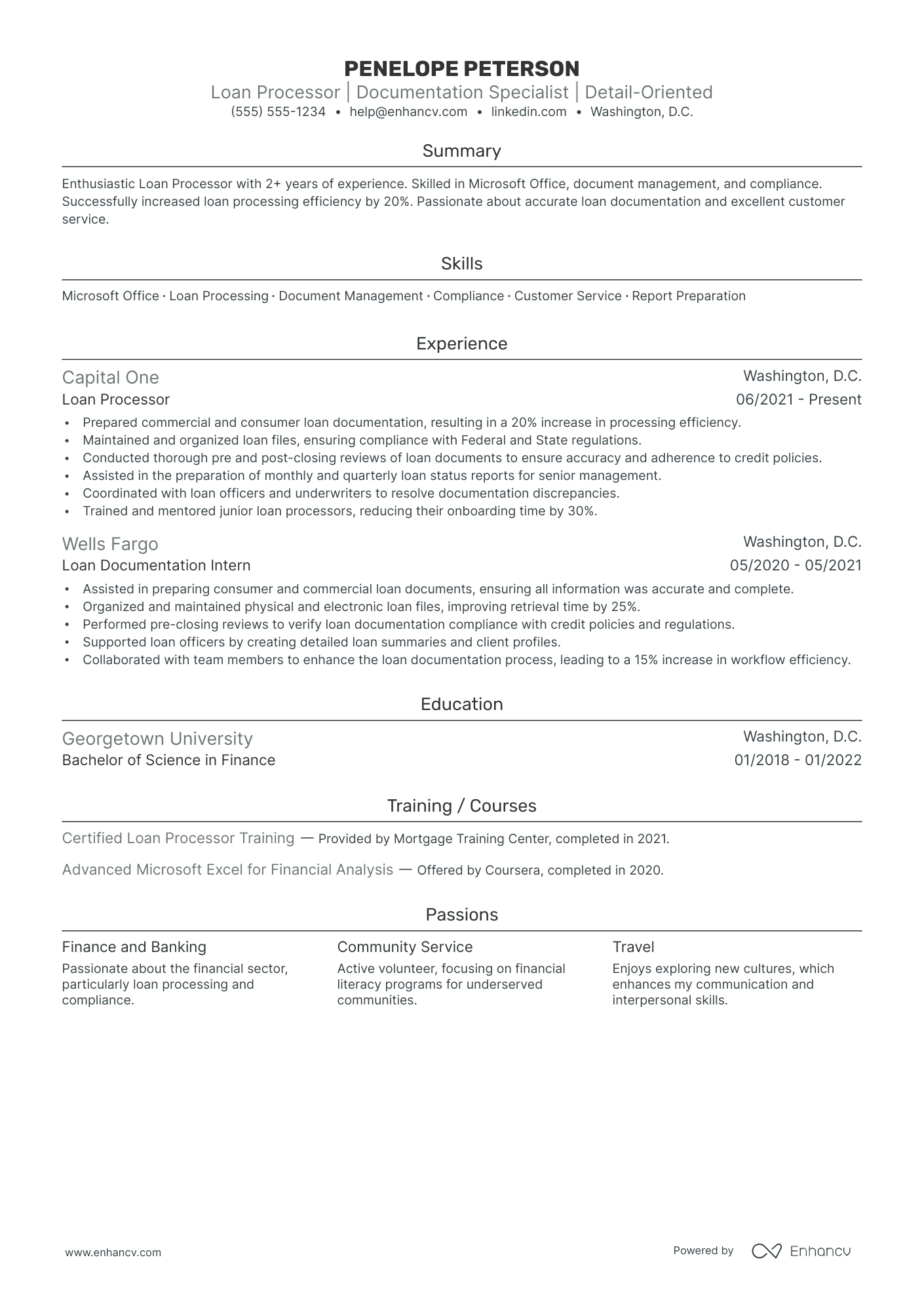 Direct Loan Processor resume example