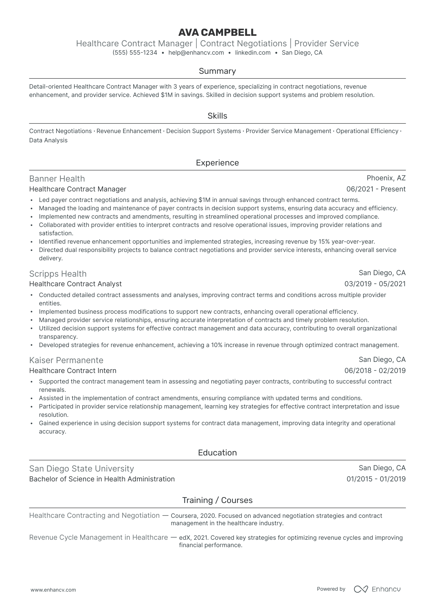 Senior Revenue Manager resume example