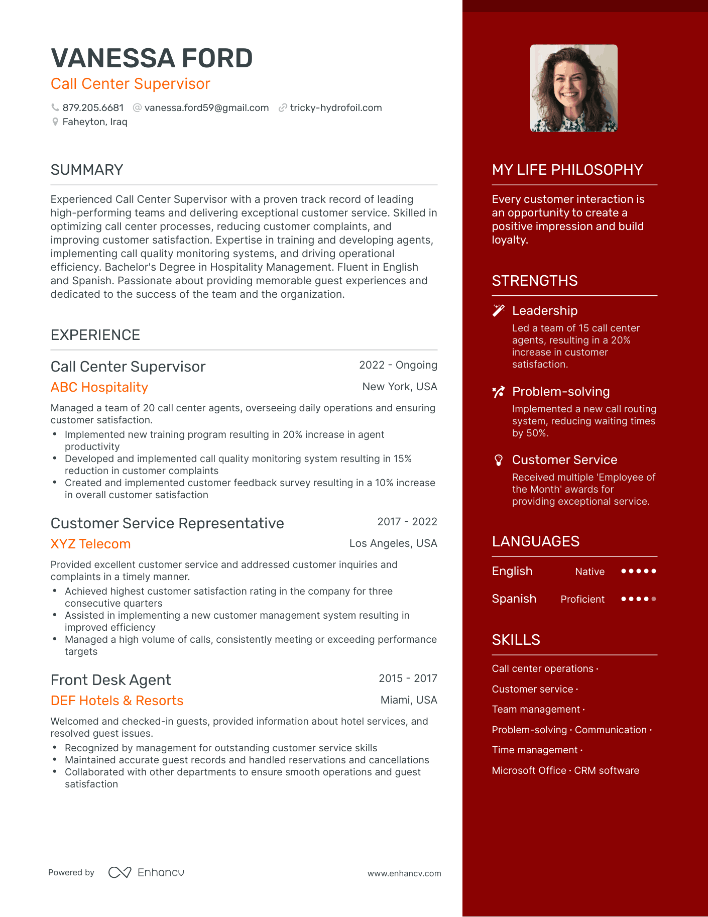 3 Call Center Supervisor Resume Examples How To Guide For 2024